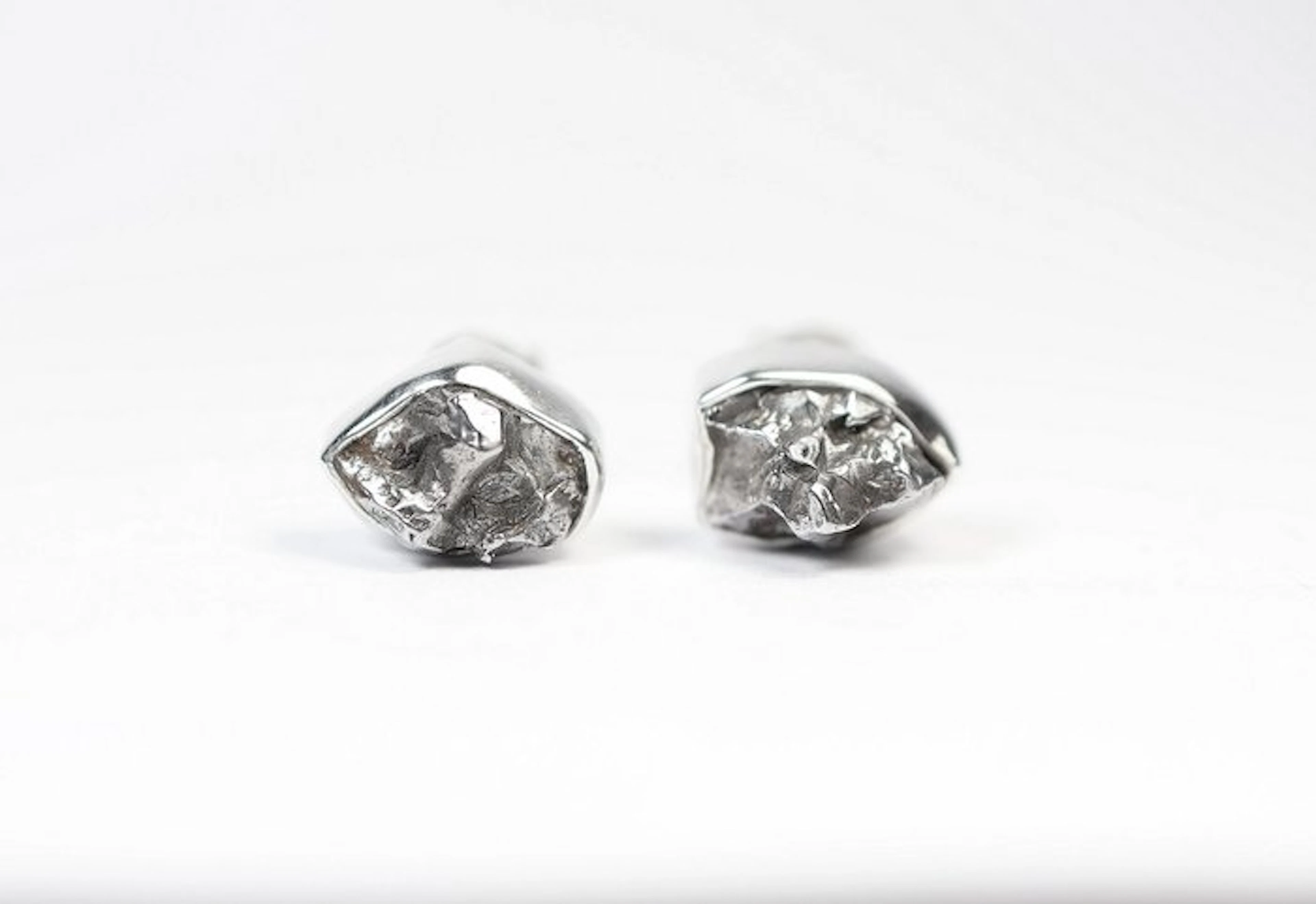 2 × stud earrings Meteorite Campo del Cielo / new 925