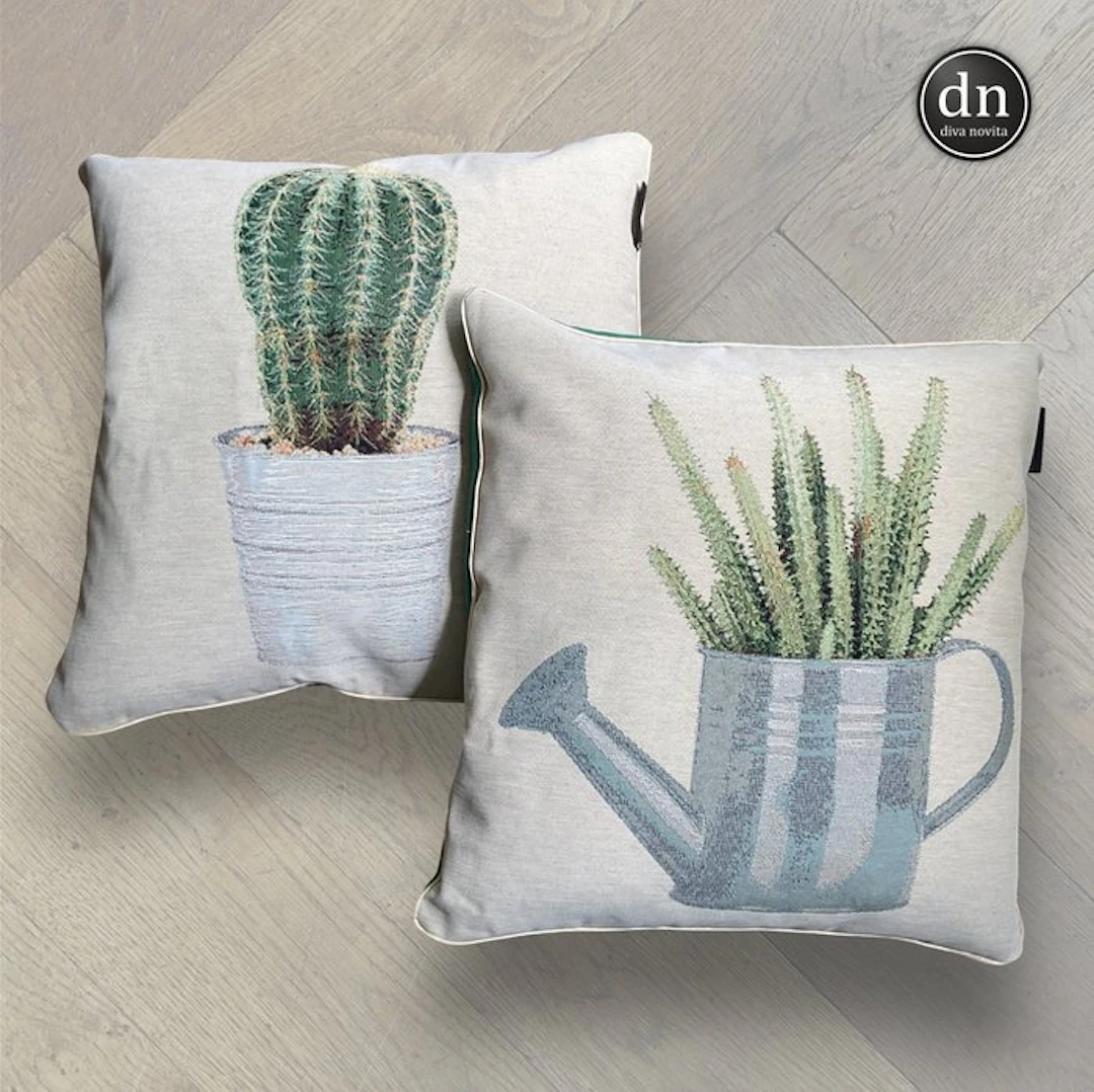 Woven Cactus Tapestry Decorative Cushions - Set of 2 (45x45 cm) - Cushion