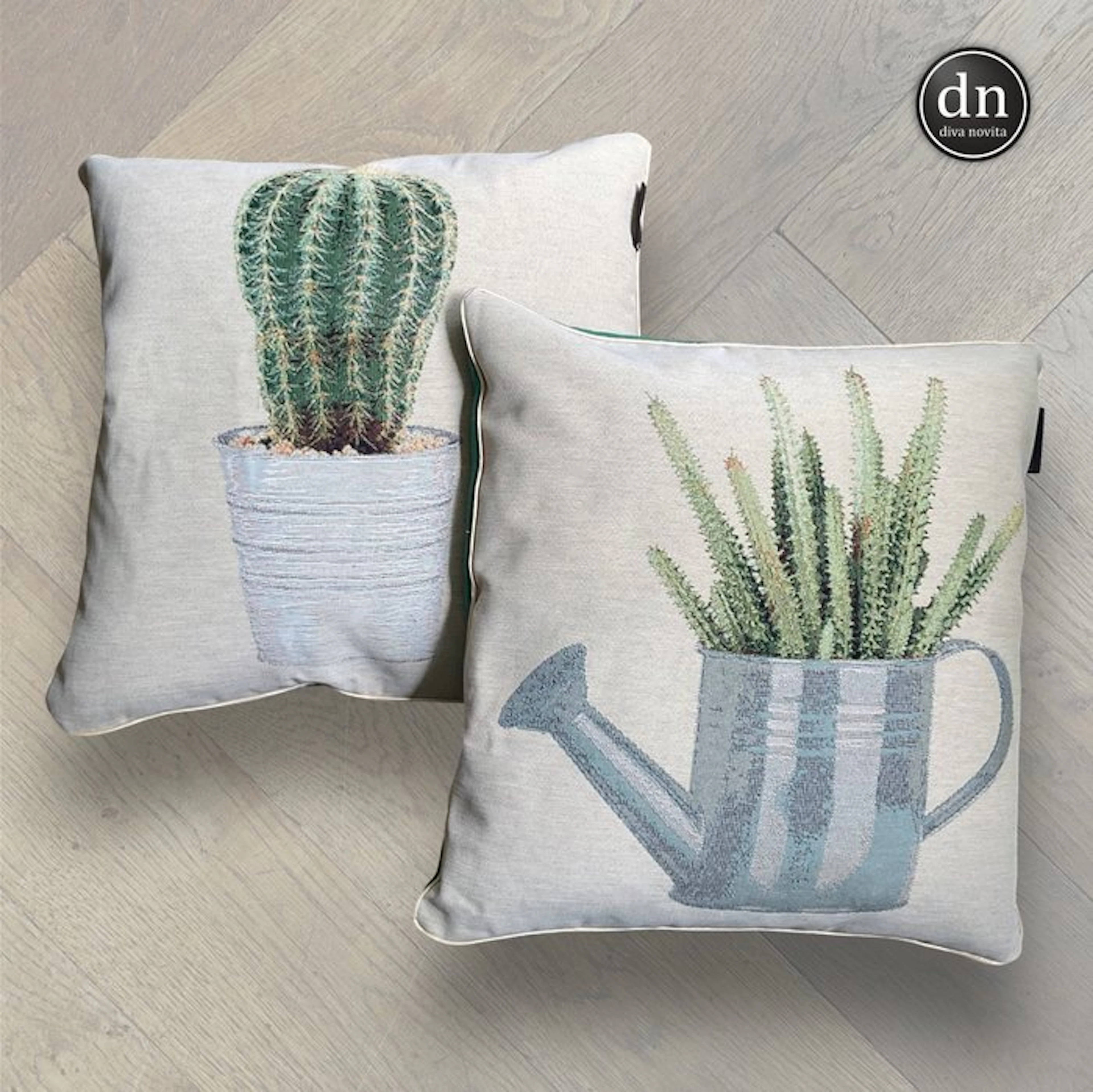 Woven Cactus Tapestry Decorative Cushions - Set of 2 (45x45 cm) - Cushion