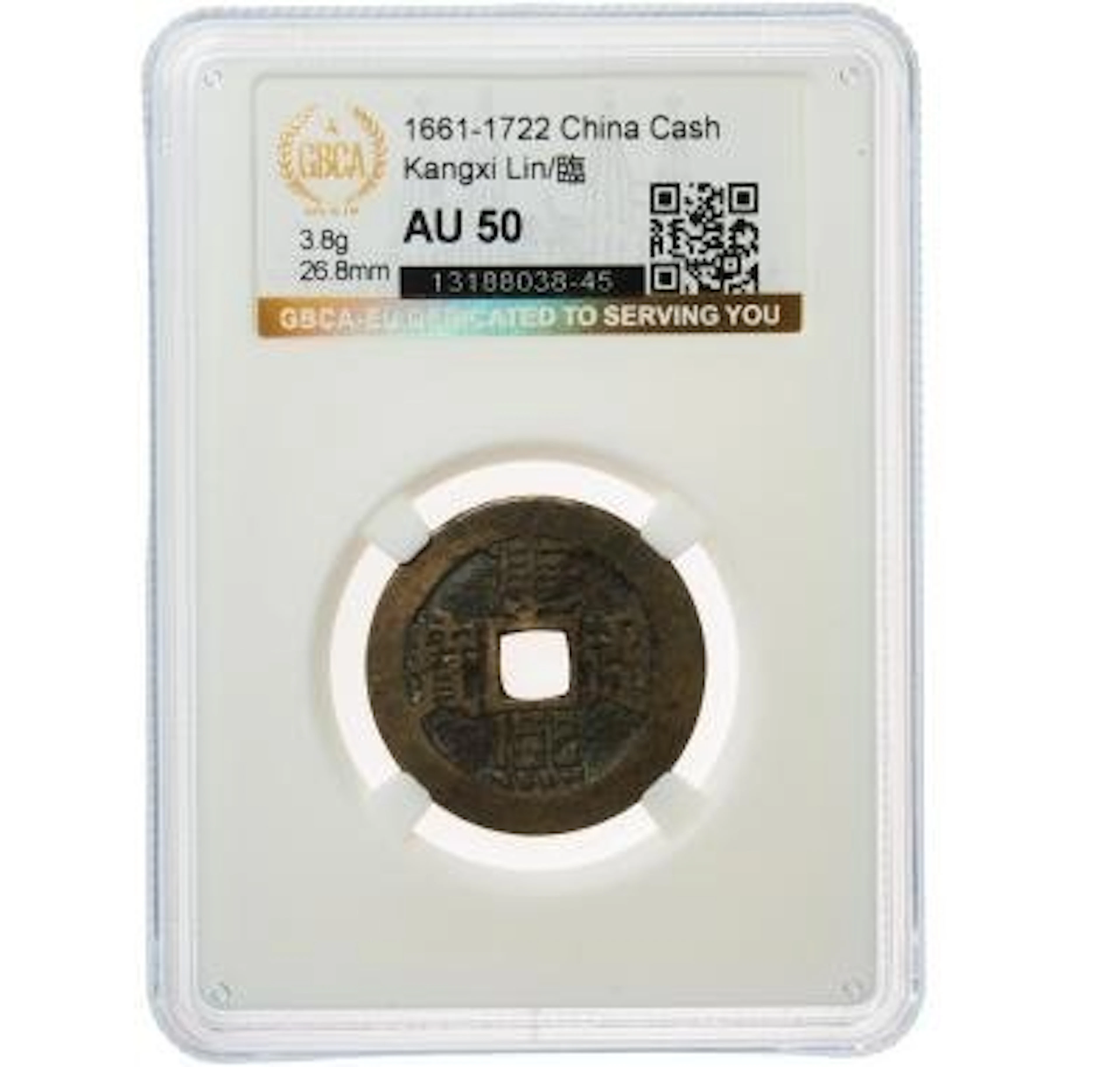 China. Kangxi Lin. 1 Cash 1661-1722 GBCA EU - AU 50 (No reserve price)