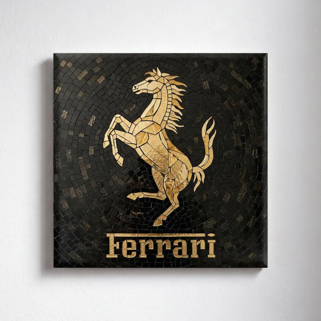 Kleury.art - [Ceramic Tile Art] "Cavallino Rampante in Noir” by Kleury.art