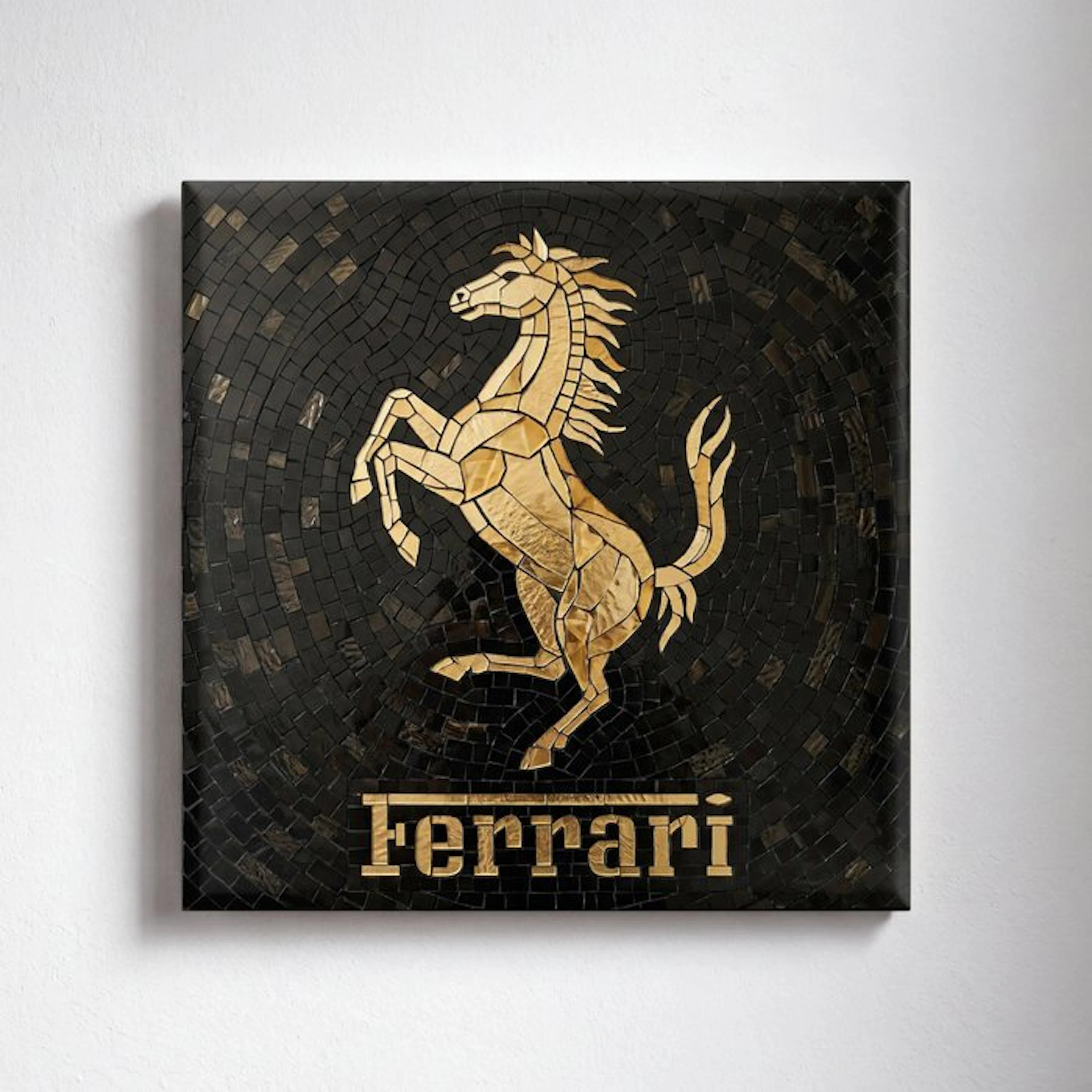 Kleury.art - [Ceramic Tile Art] "Cavallino Rampante in Noir” by Kleury.art