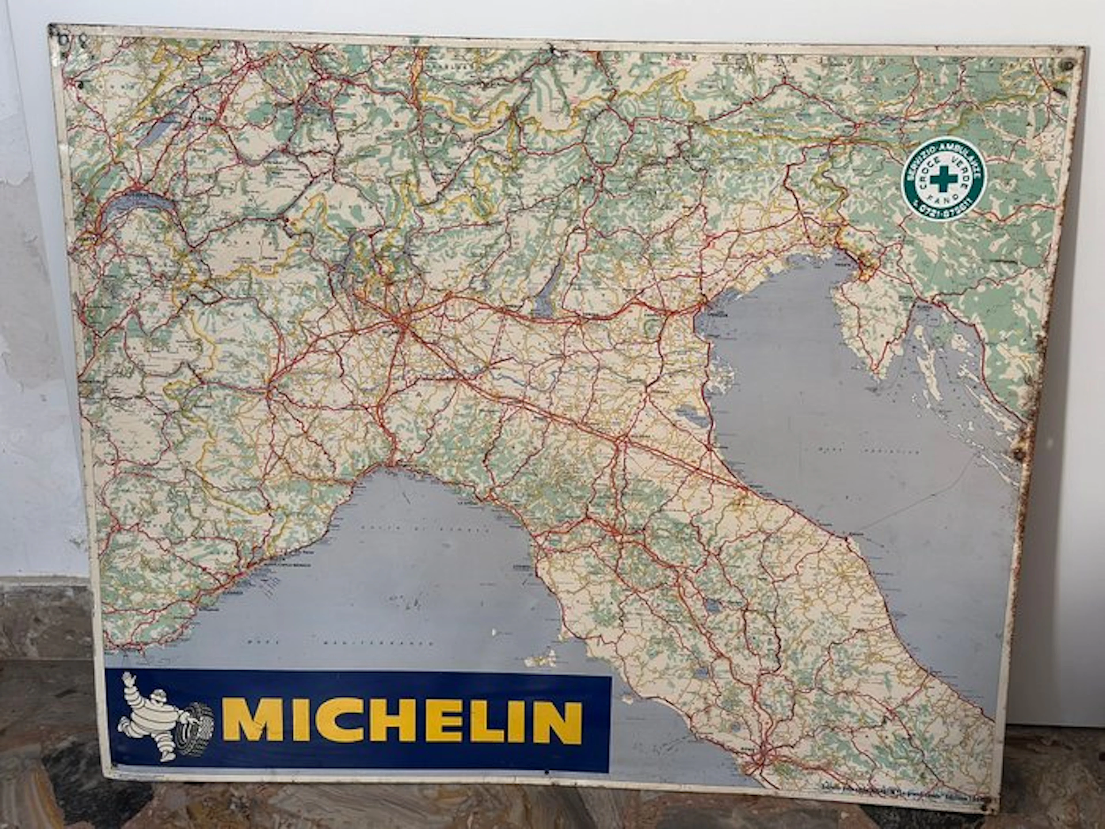 Michelin - Michelin map of Italy - Sign - Metal