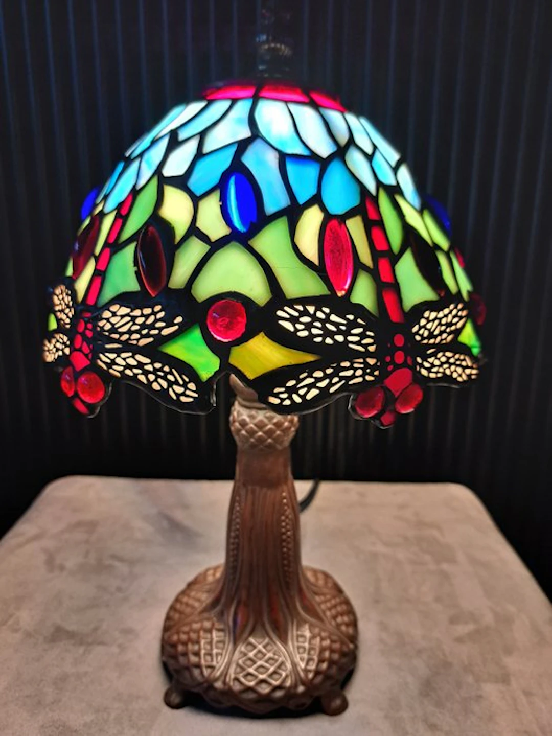 Tiffany stijl tafellamp dragonfly - Table lamp - Stained...