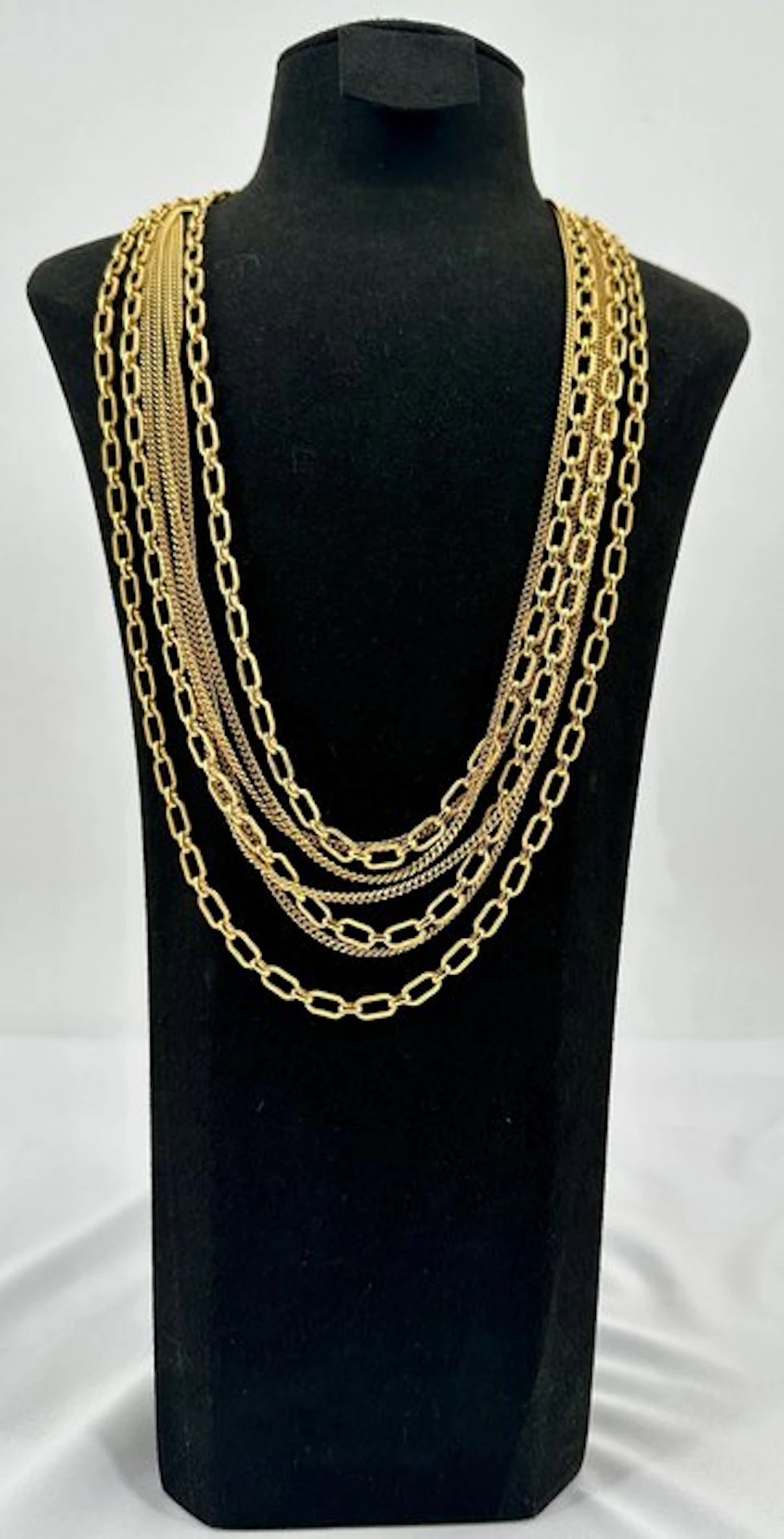 Monet - Multi-Strand Statement Necklace - Gold Plated – 1970s - Necklace