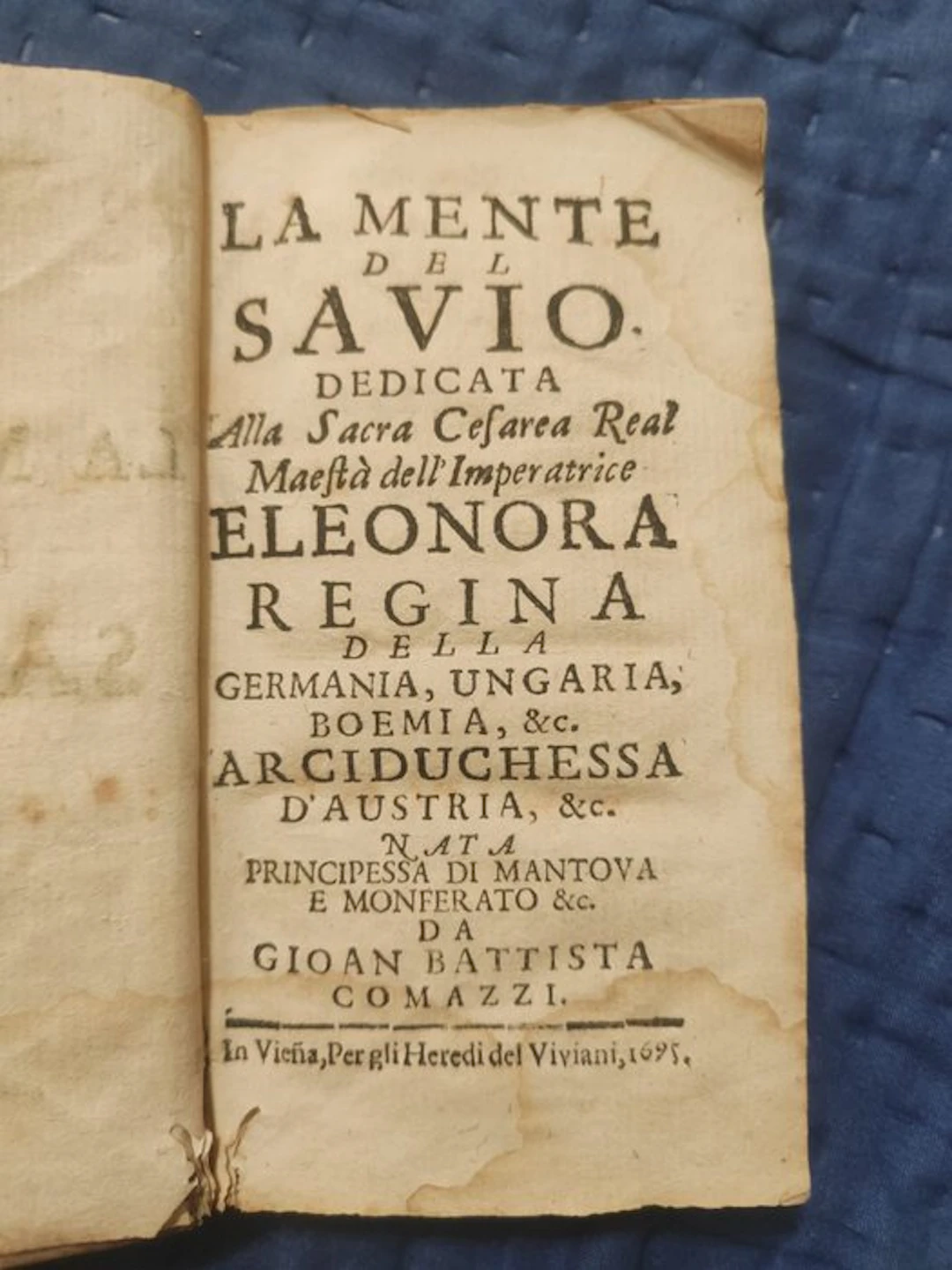 Giovanni Battista Comazzi - La mente del savio - Prima edizione - 1695