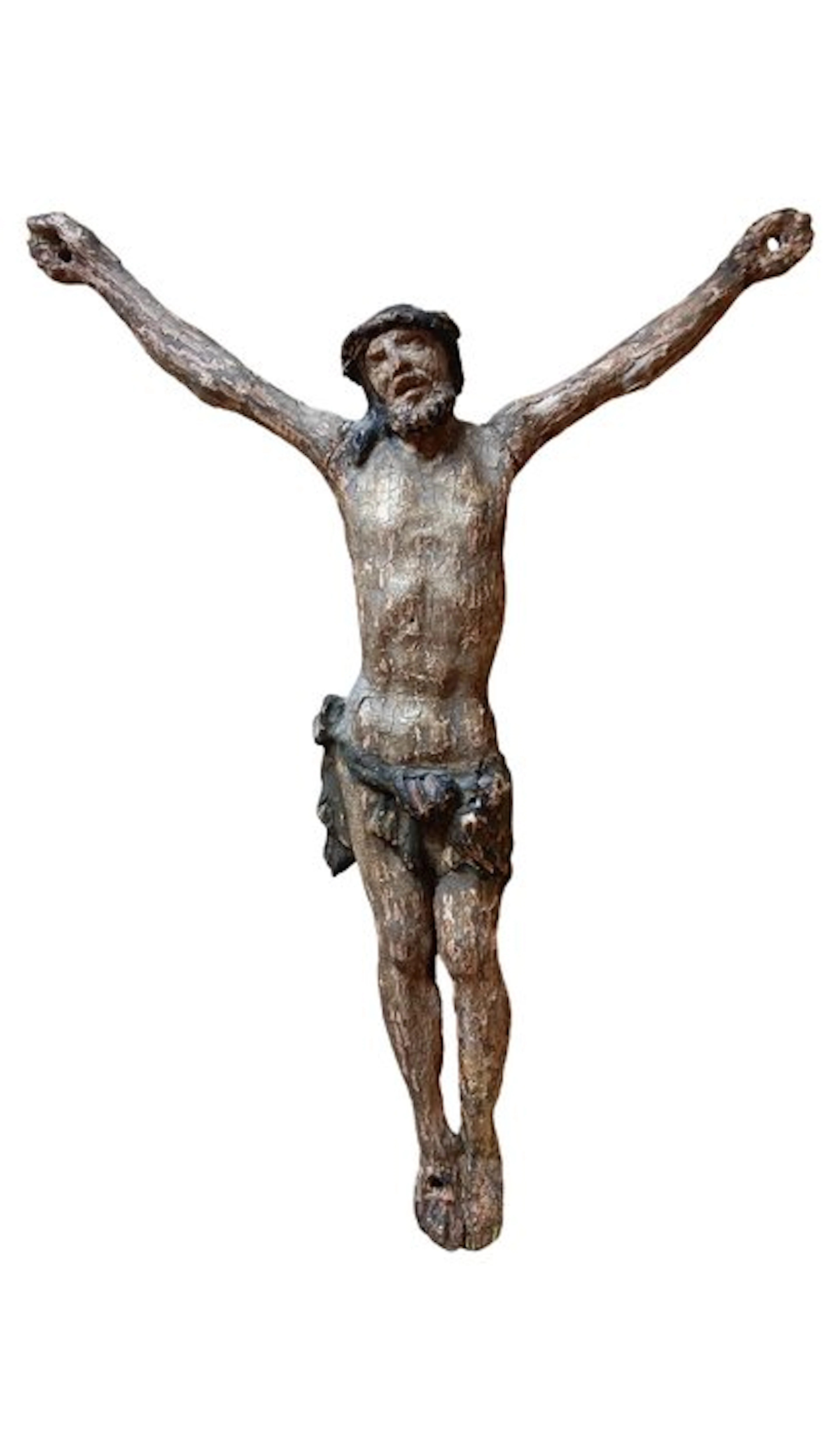 Baroque Crucifix - Wood - 1650-1700 - Original polychromy