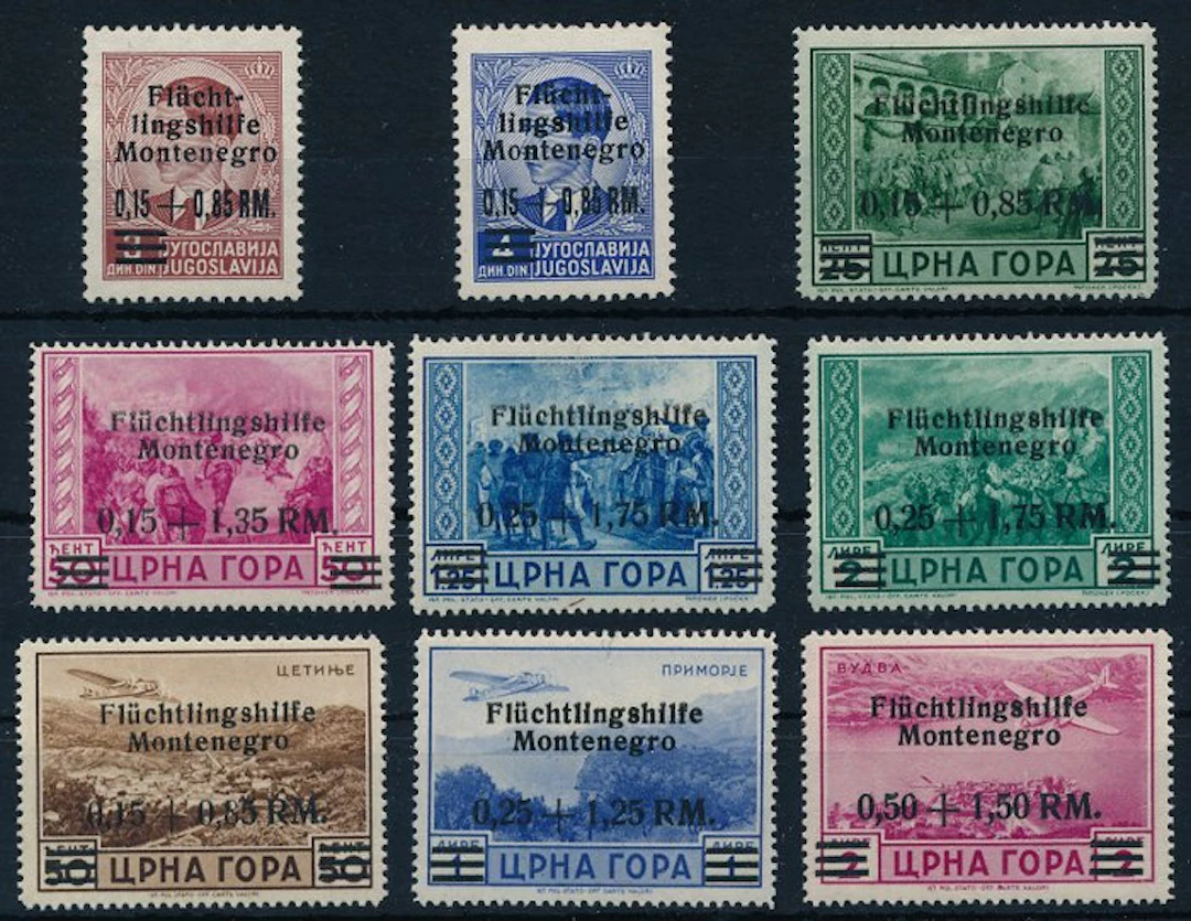 German occupation of Montenegro 1944 - Airmail stamps...