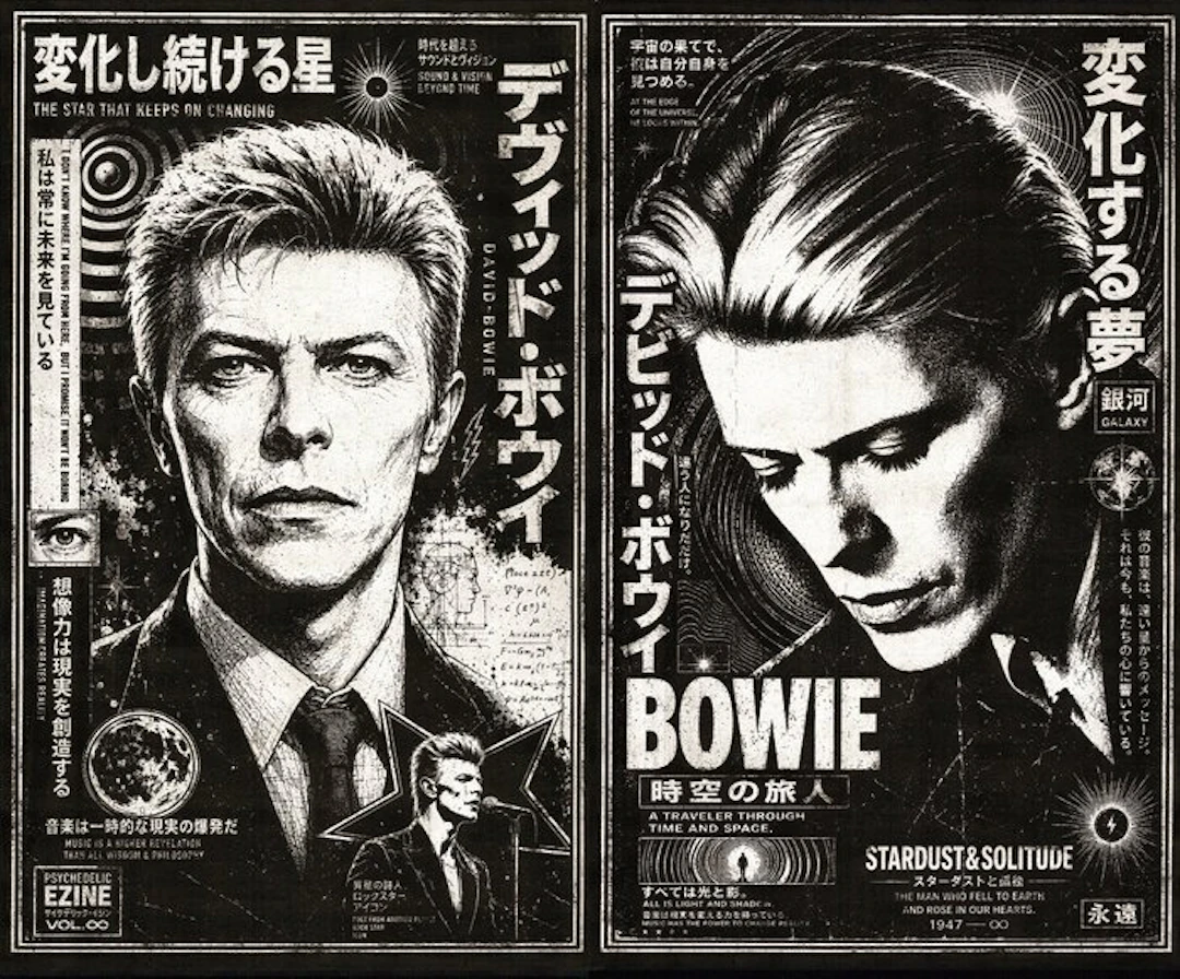 Æ (XX-XXI) - David Bowie – Set of 2 Limited Edition Mixed Media Diptych