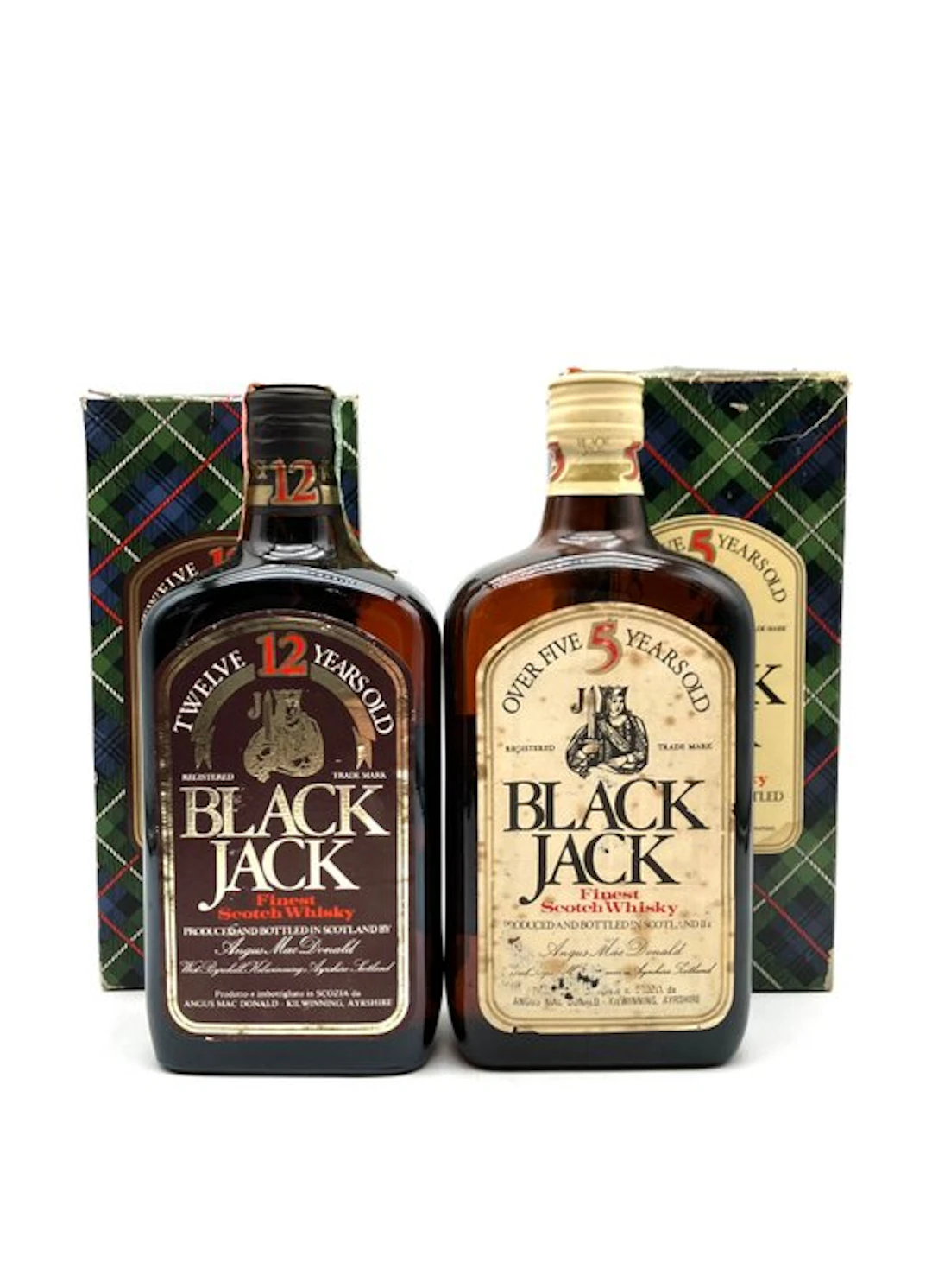 Black Jack 5yo & 12yo - b. 1980s - 75cl, 70cl - 2 bottles