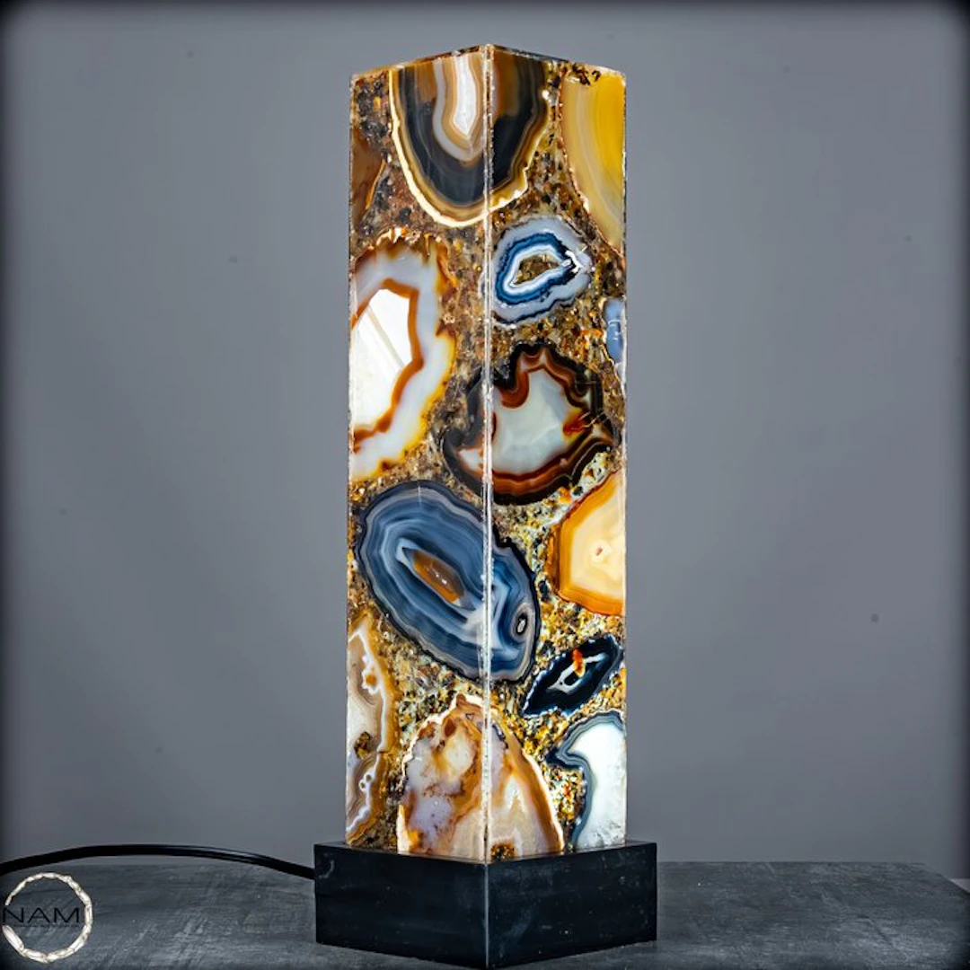 Exclusive designer agate lamp – A luxurious work of art of natural elegance