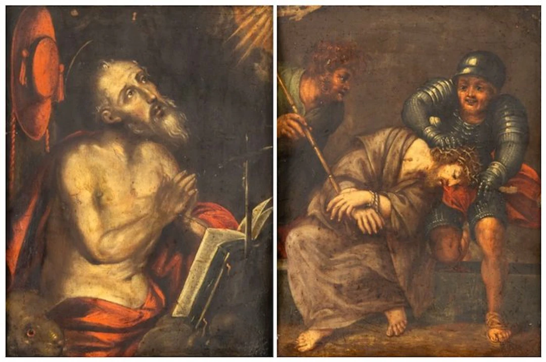 Flemish school (XVII) - Dornenkrönung und Heiliger...