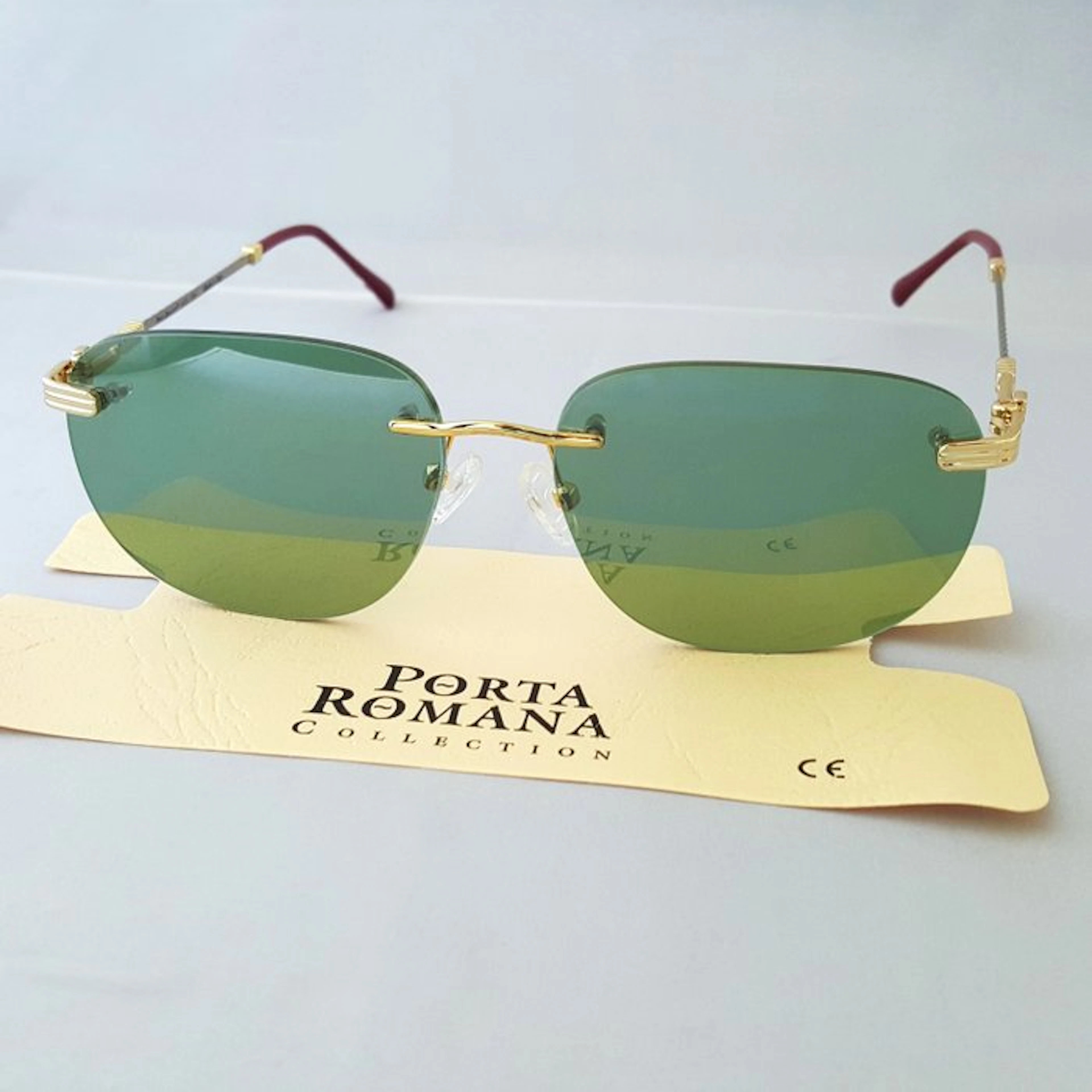 Other brand - Porta Romana - Gold - Green - Rimless - Premium - New