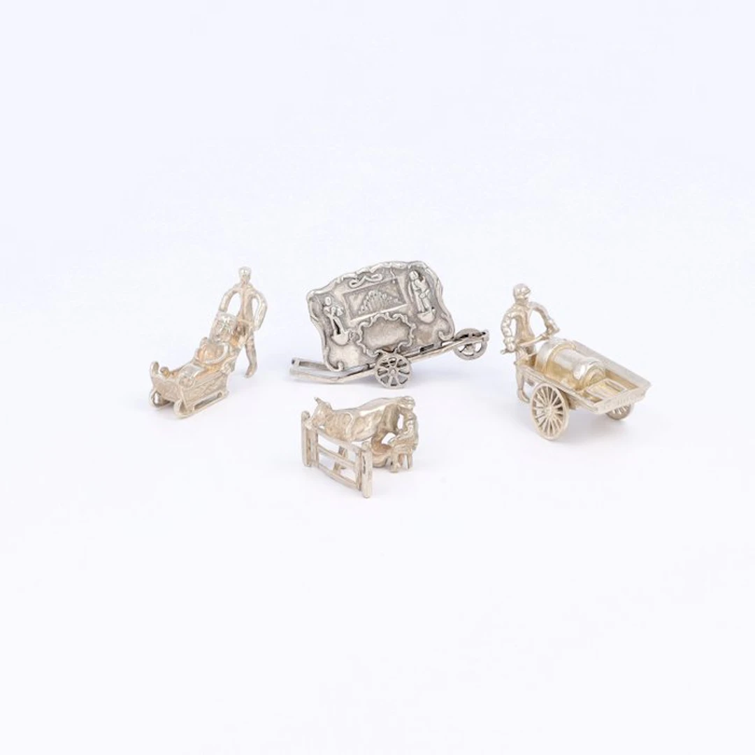 O.a. C.A. Stout - Figuren - Figurine (4) - .835 silver