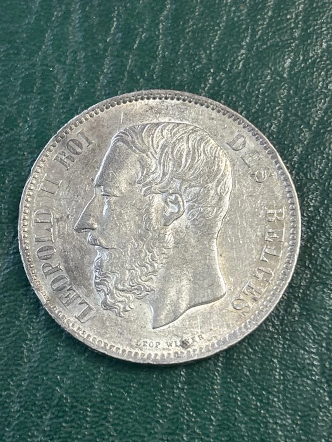 Belgium. Leopold II. 5 Francs 1871 (No reserve price)