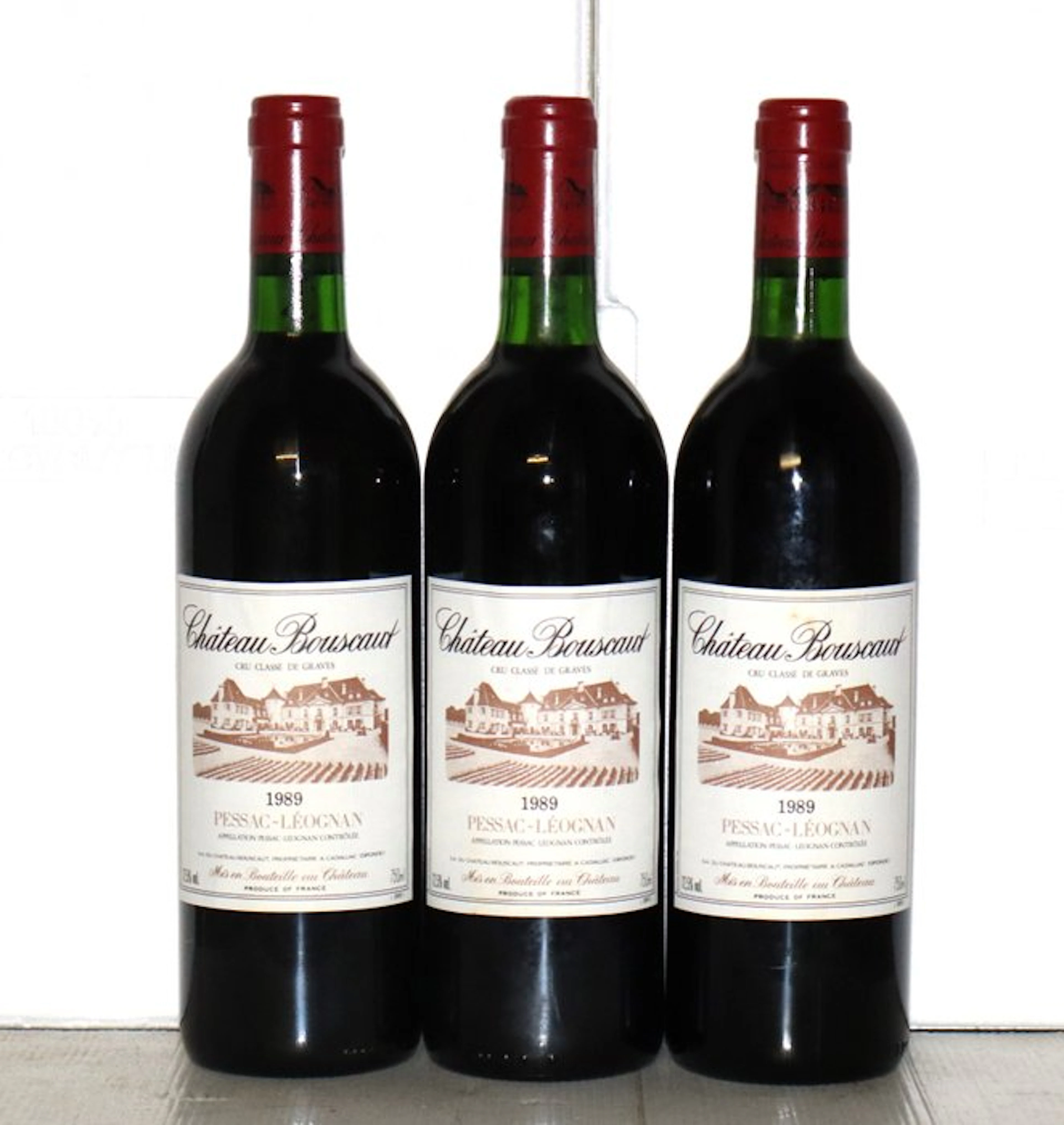 1989 Château Bouscaut - Pessac-Léognan Grand Cru Classé - 3 Bottles (0.75L)