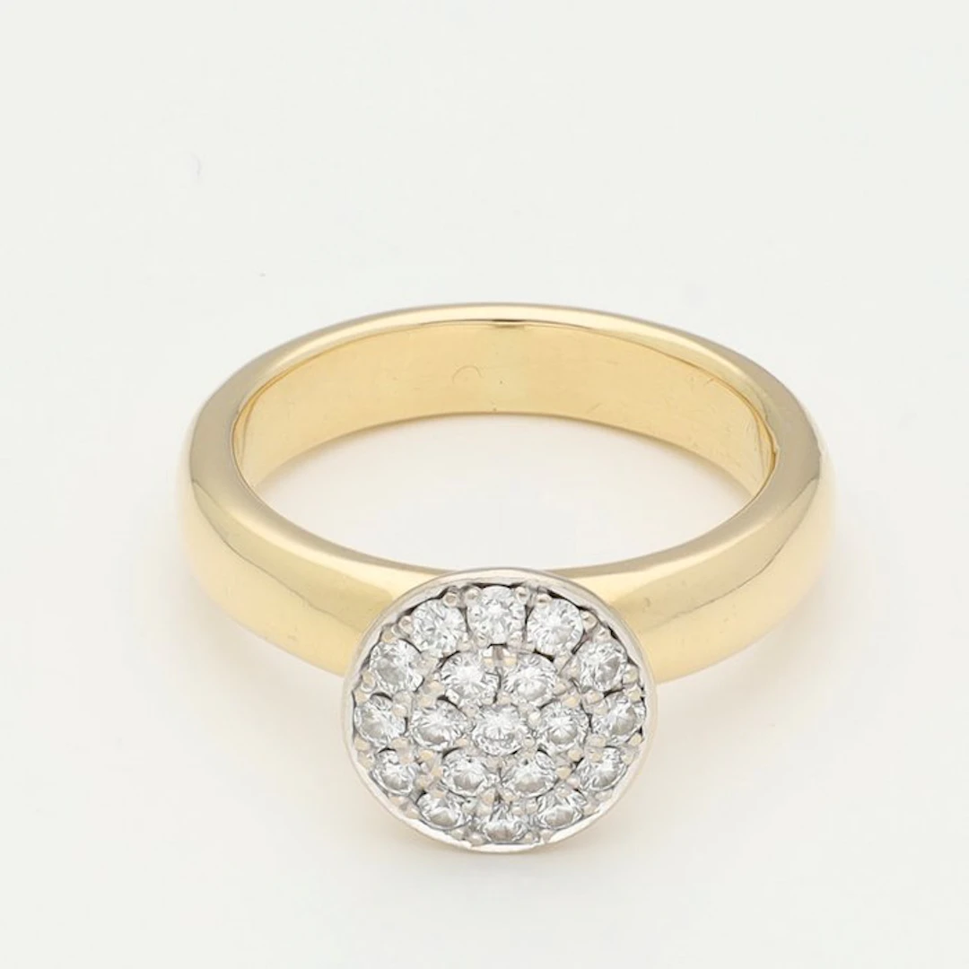 Ring - 18 kt. Yellow gold, White gold Diamond (Natural)