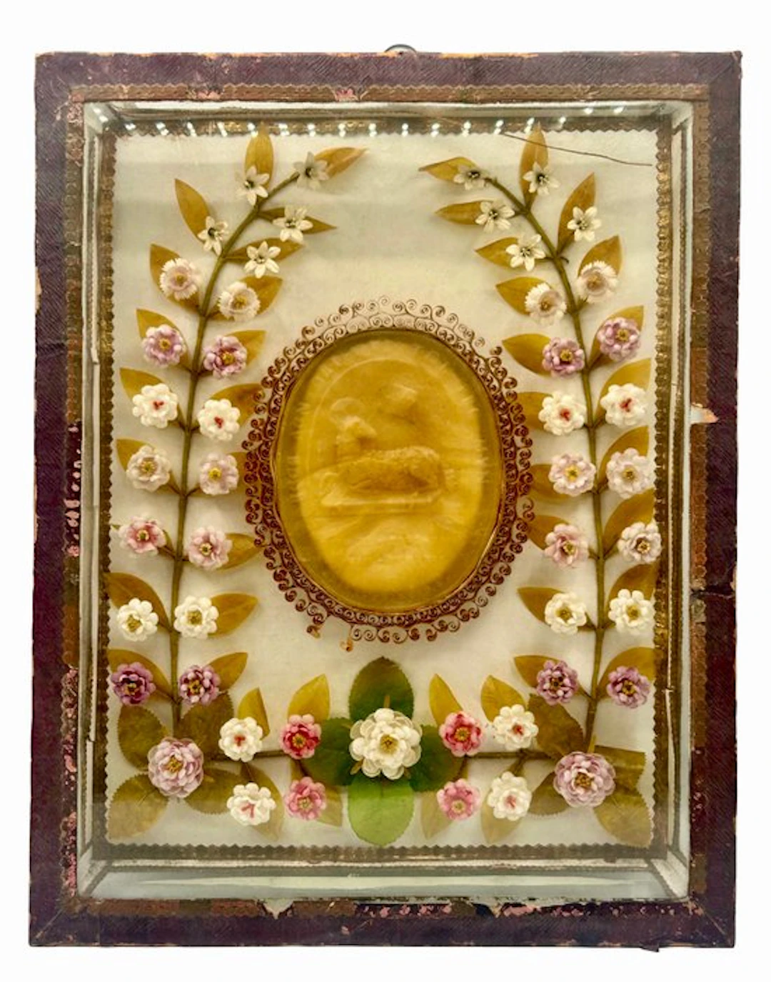 Reliquary - Wax, Glass, Textile - 1920-1930 - Lamb of God, Pope Pius XI