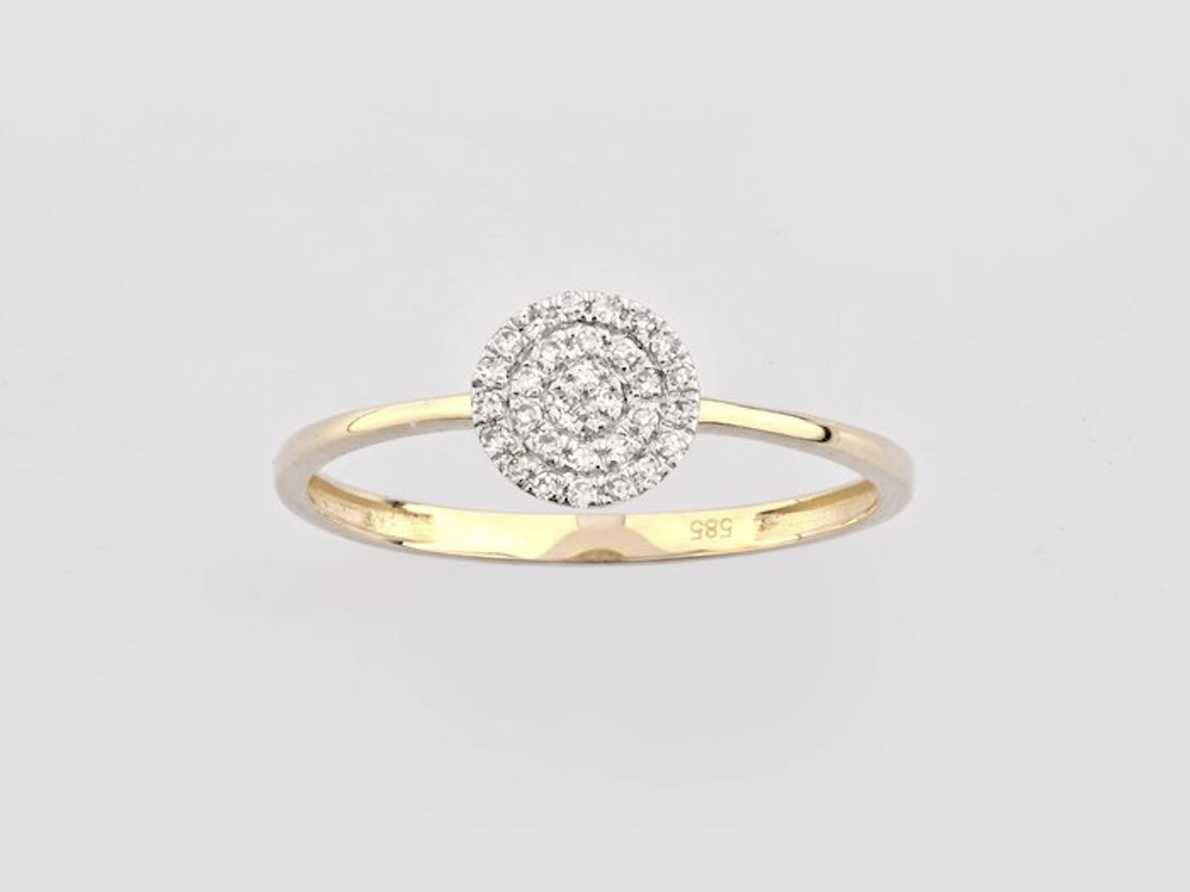 No reserve price - Ring - 14 kt. Yellow gold - 0.09ct. tw. Diamond (Natural)
