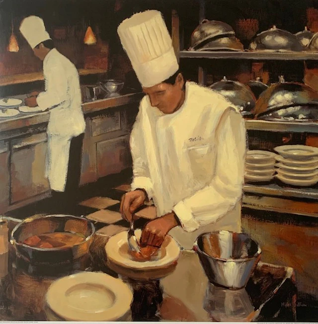 Myles Sullivan (After) - Bistro Cuisine - Gourmet Artprint - 70 x 50 cm