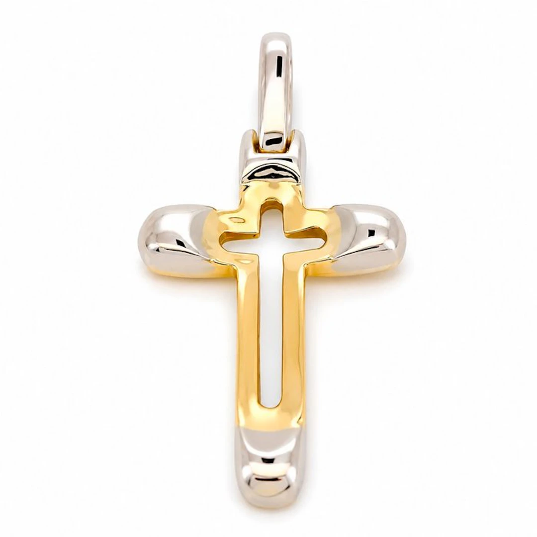 Pendant - 18 kt. Yellow gold, White gold - Made in Italy - Handmade