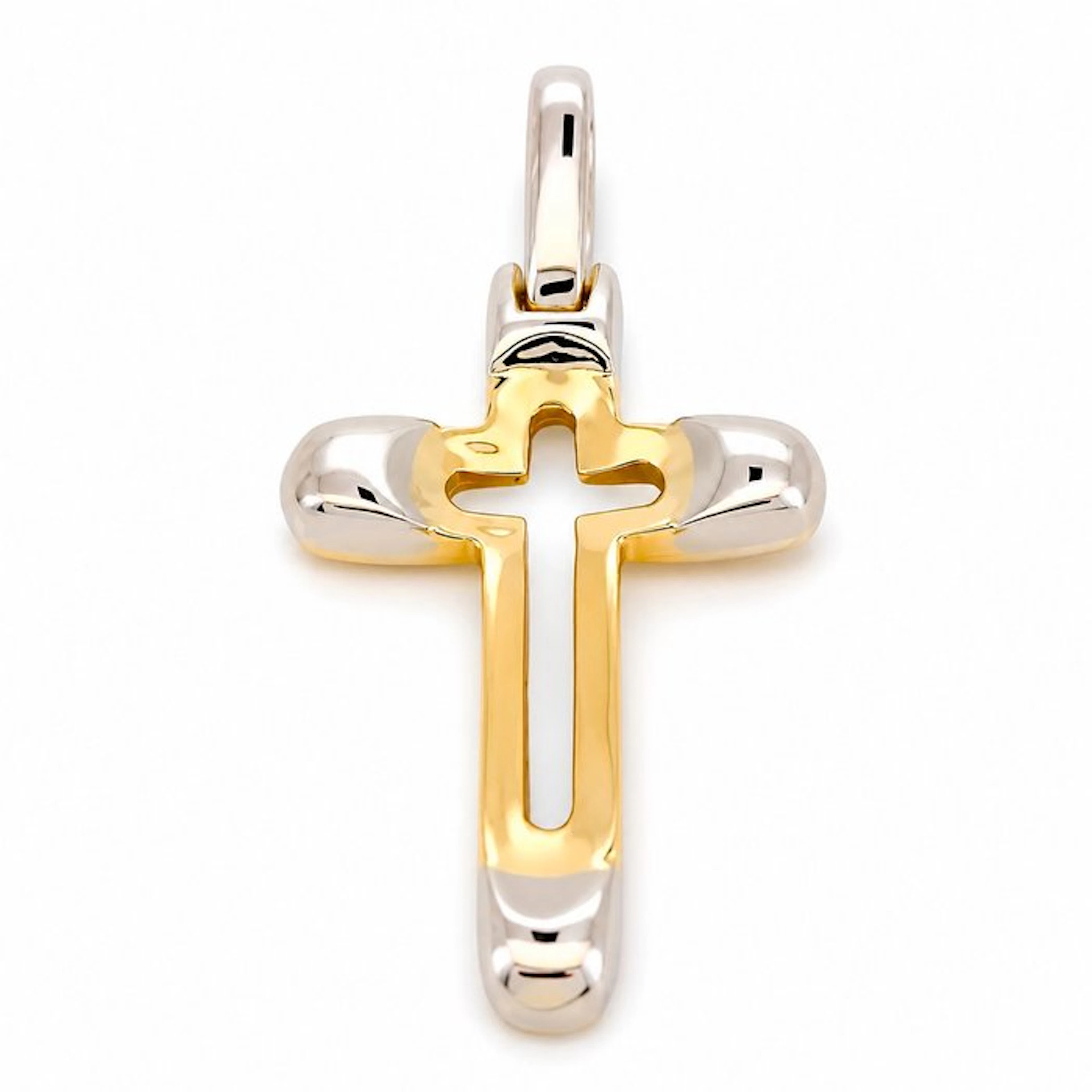 Pendant - 18 kt. Yellow gold, White gold - Made in Italy - Handmade