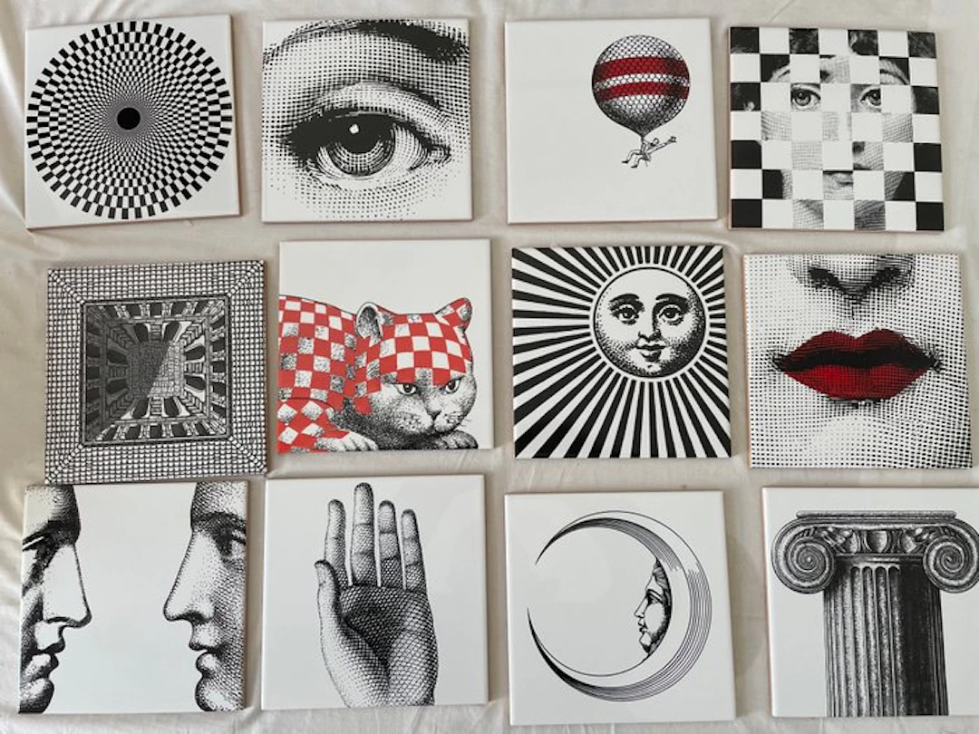 Tile (12) - Bardelli ceramiche - Piero Fornasetti - 2000-2010 - Fornasettiane