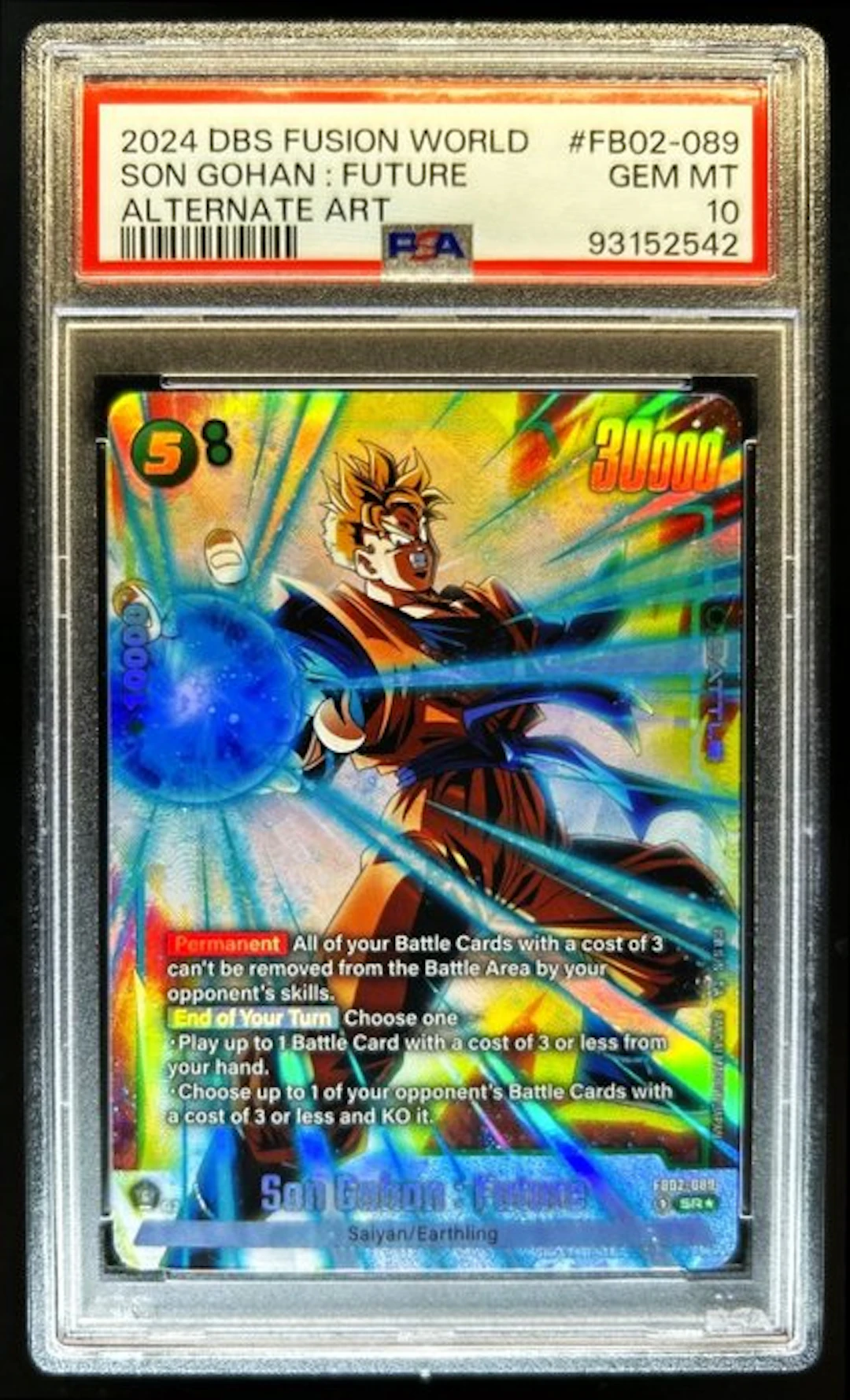 Bandai Son Gohan Future - HOLO - 1 Graded card - Dragon Ball - PSA 10
