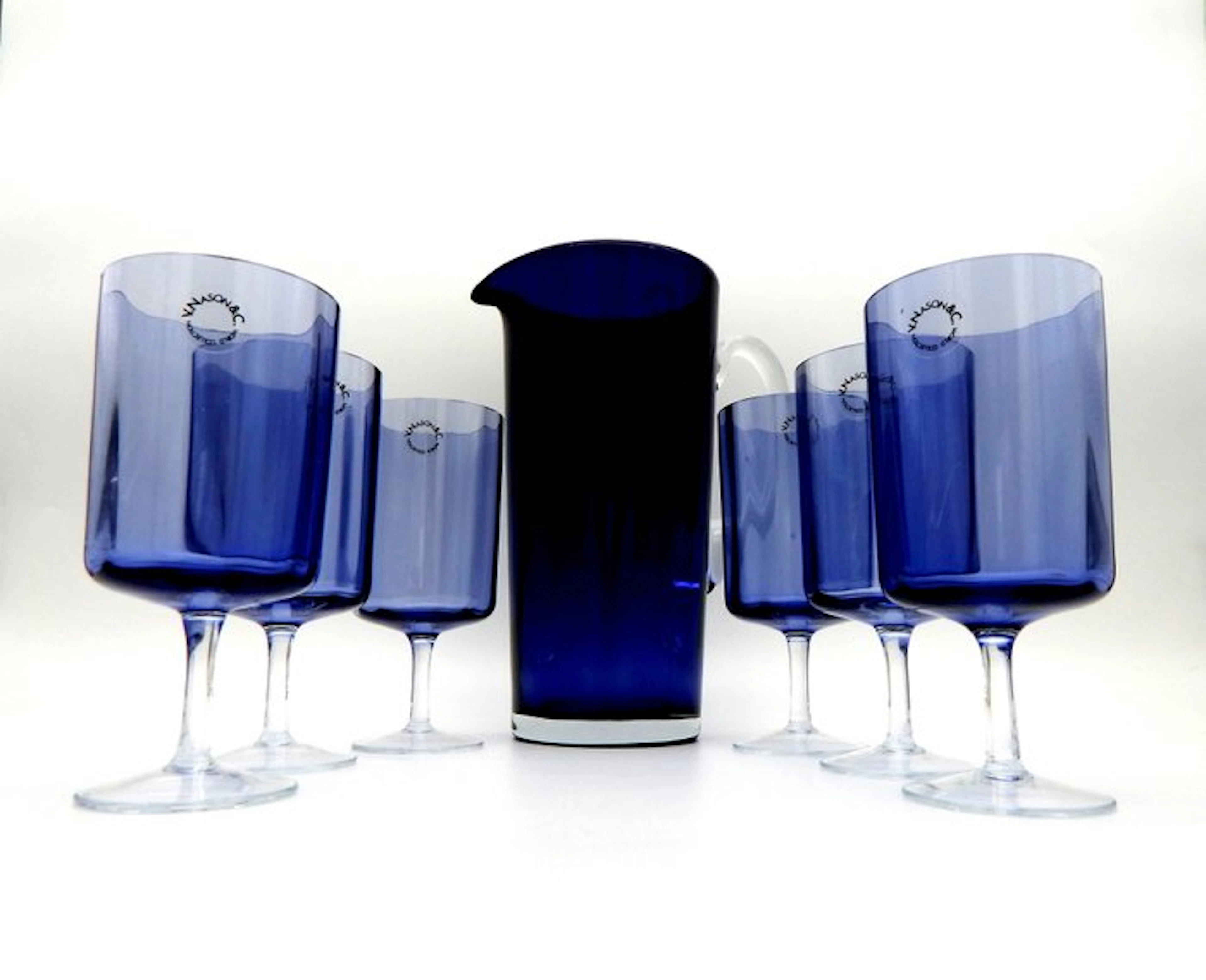 V.Nason&C. - Carlo Nason - Table service (7) - Tropical - Murano glass - Cobalt