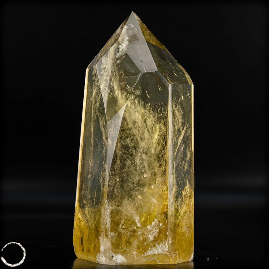 Gorgeous citrine obelisk – golden clarity with shimmering...