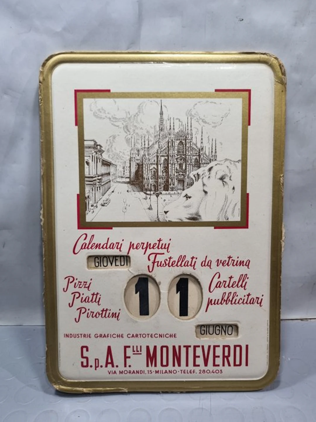 Perpetual calendar - Fratelli Monteverdi - Italy - ages 50s/60s