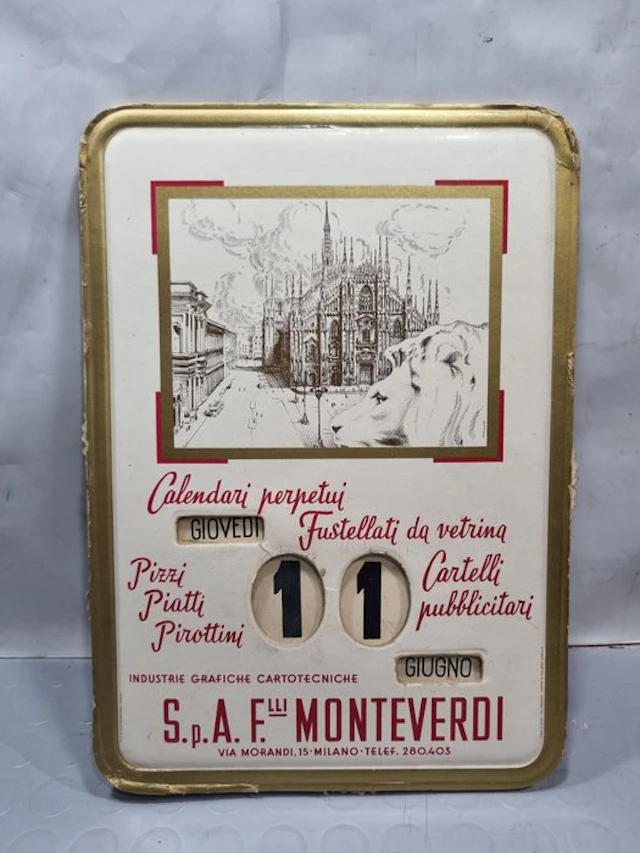 Perpetual calendar - Fratelli Monteverdi - Italy - ages 50s/60s