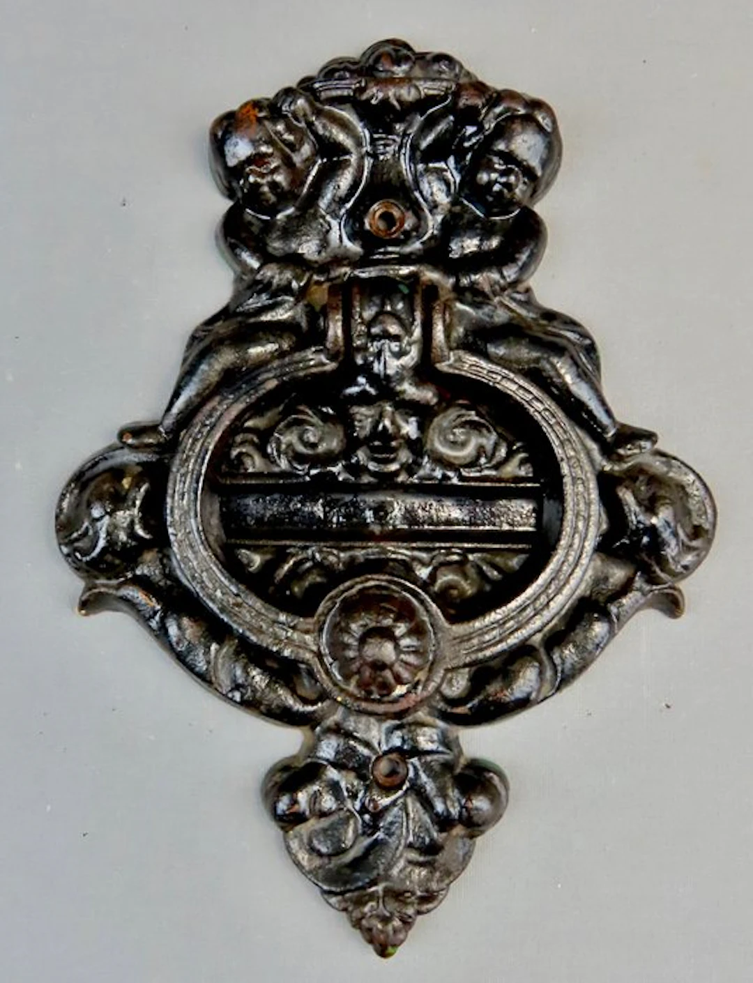 Door knocker - 1950-1960 - with angels - cast iron