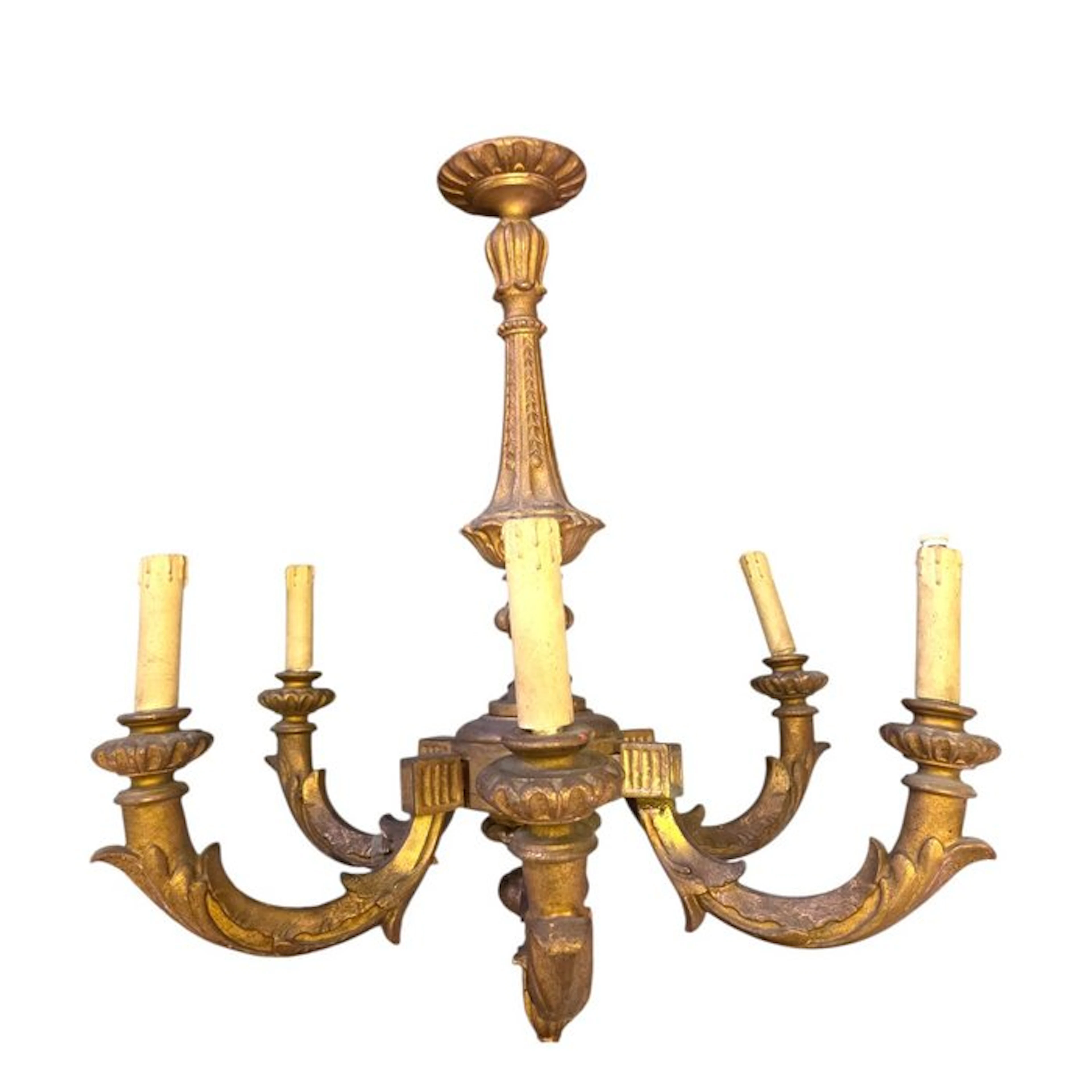 Chandelier - Gilded solid wood