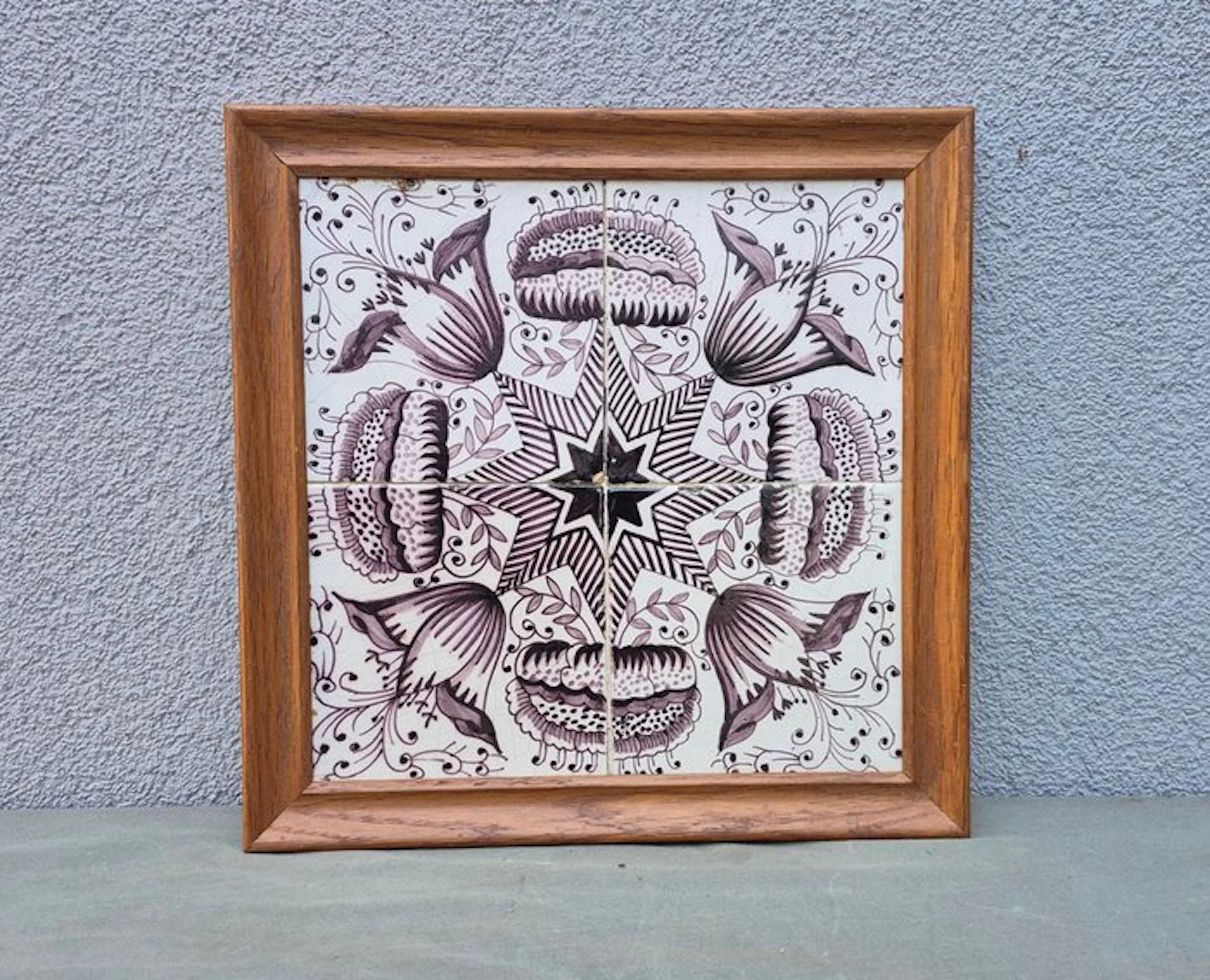 Antique Tile - Vierpas, Tulip and Star - Antique - 1800-1850