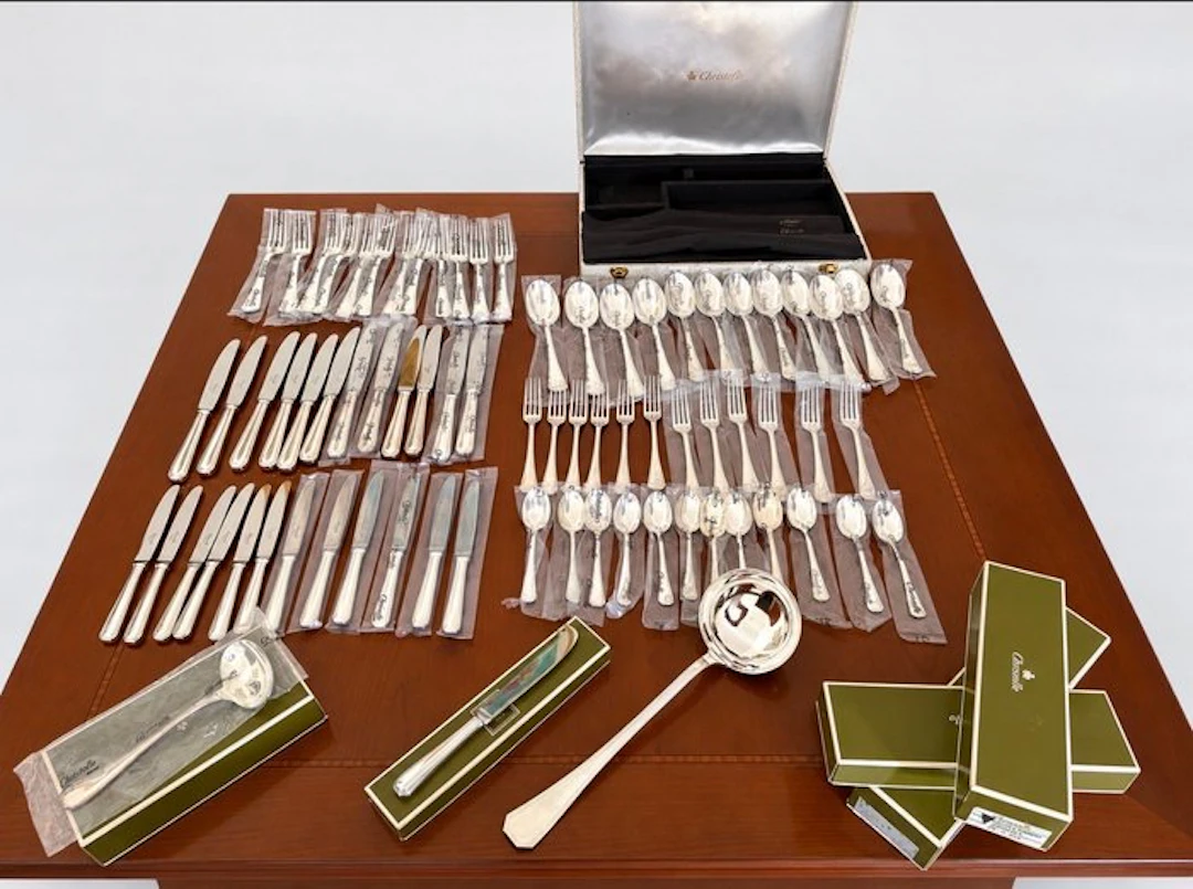 Christofle - Luc Lanel - Cutlery set for 12 (75) - America - Silverplated
