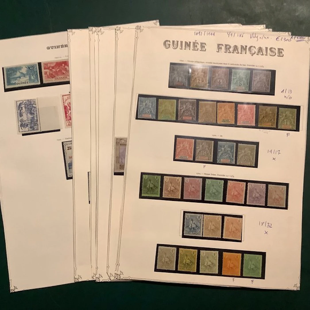 Guinea 1892/1944 - Full area on album leaves - MH/MNH - Yvert 1/186