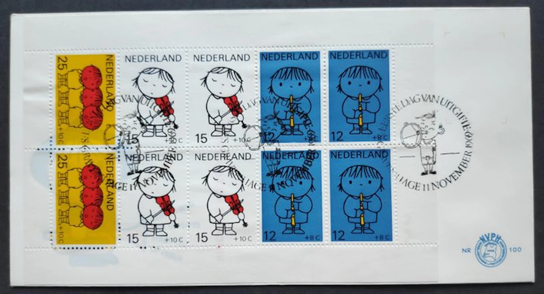 Netherlands 1969 - First day envelope with child block - NVPH E100a