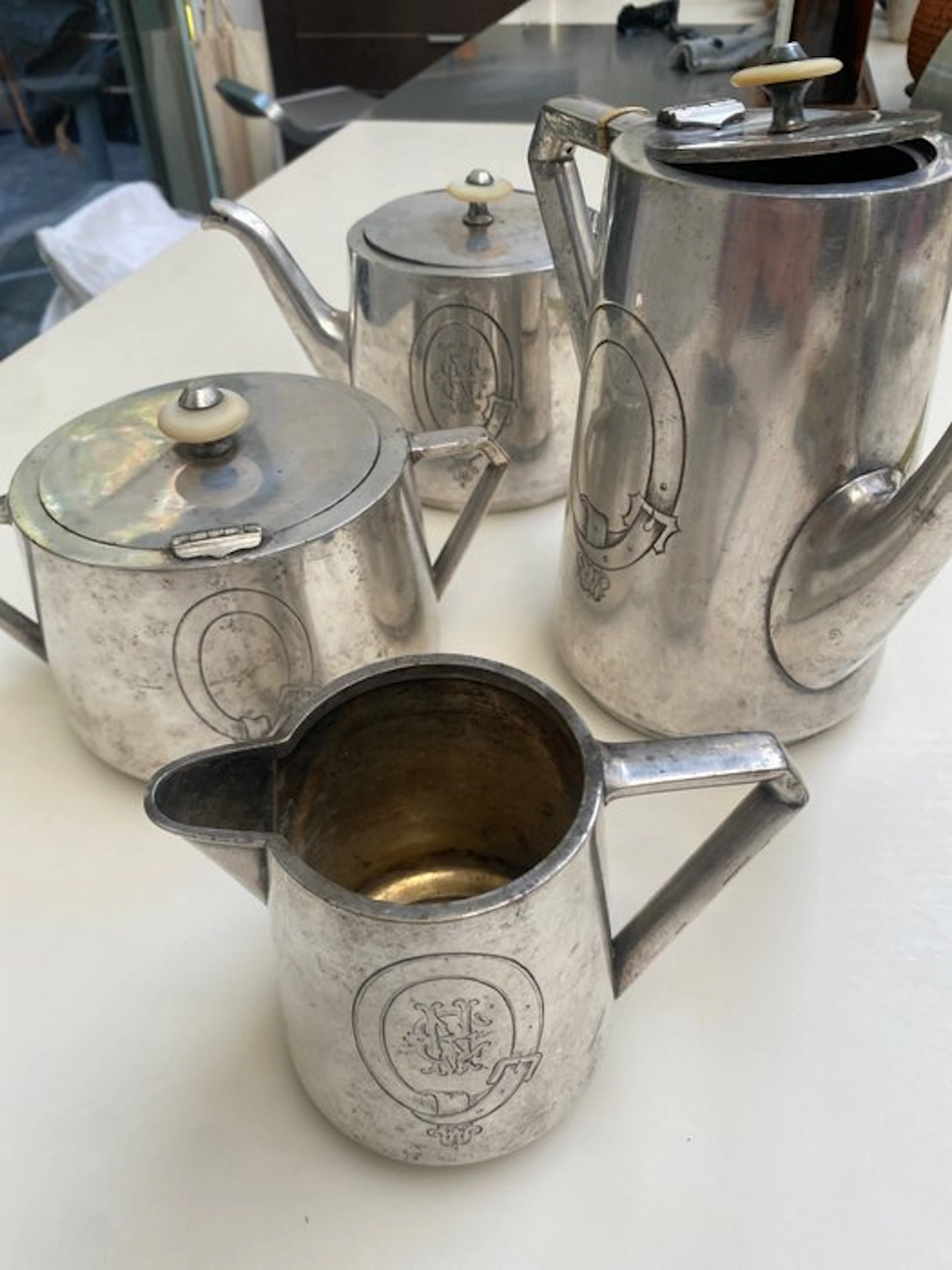 Tea service (4) - Silverplated