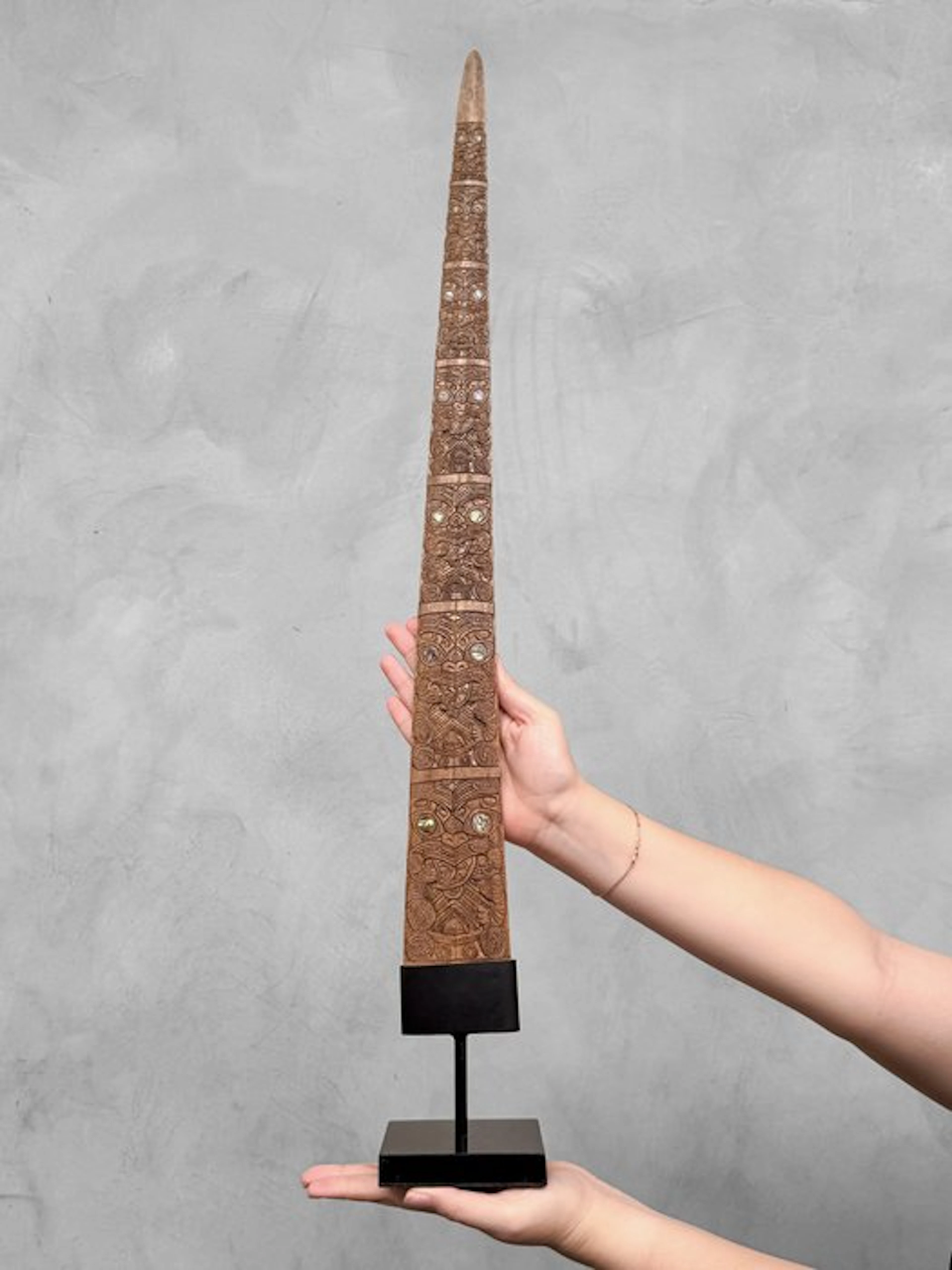 NO RESERVE PRICE - Large carved swordfish on custom stand...