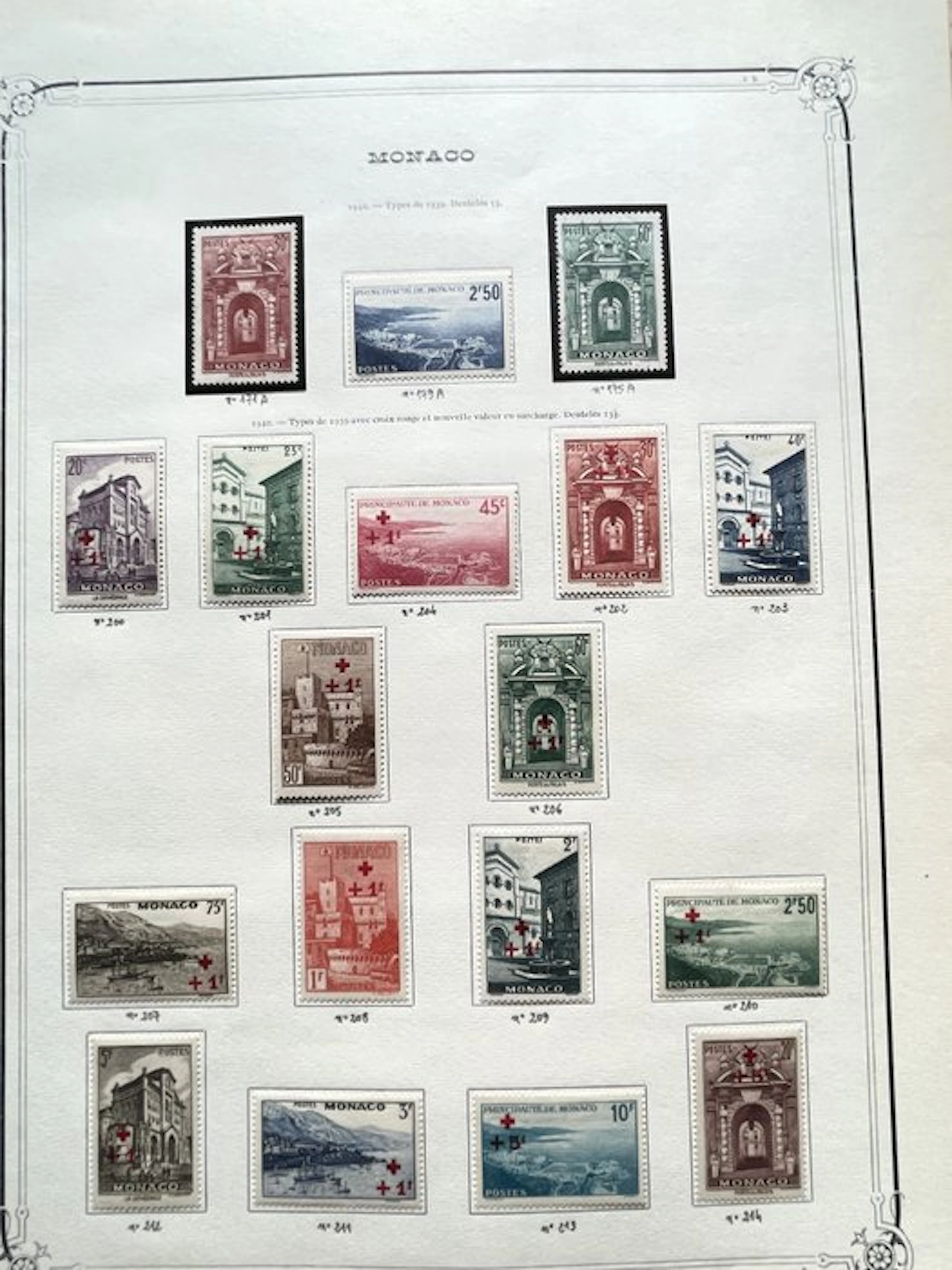 Monaco 1940/1957 - superbe collection de timbres