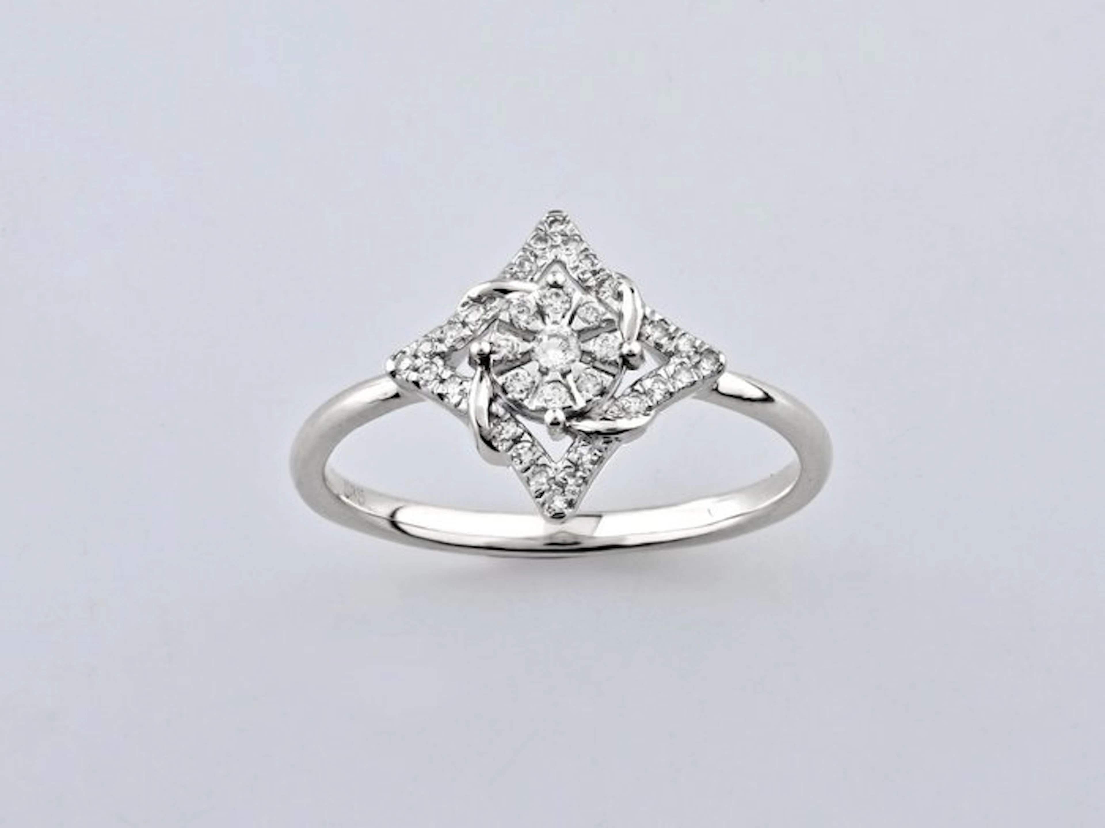 No reserve price - Ring - 14 kt. White gold - 0.15ct. tw. Diamond (Natural)