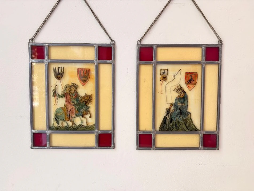 Stained glass window (2) - 1950-1960 - Frame hangers
