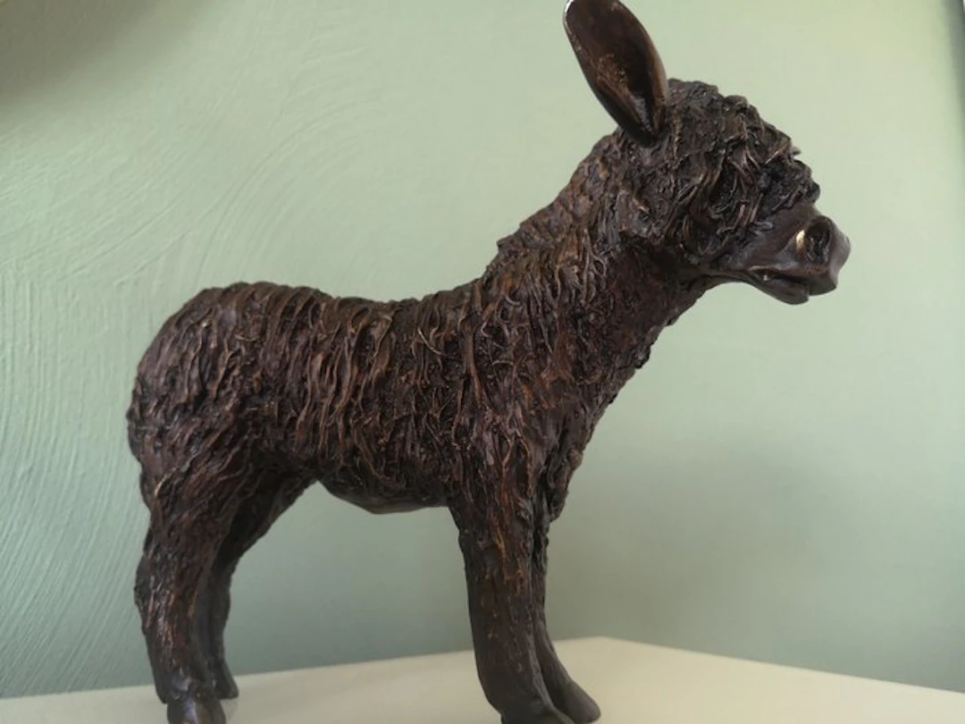 Sculpture, Donkey standing - 30 cm - Bronze