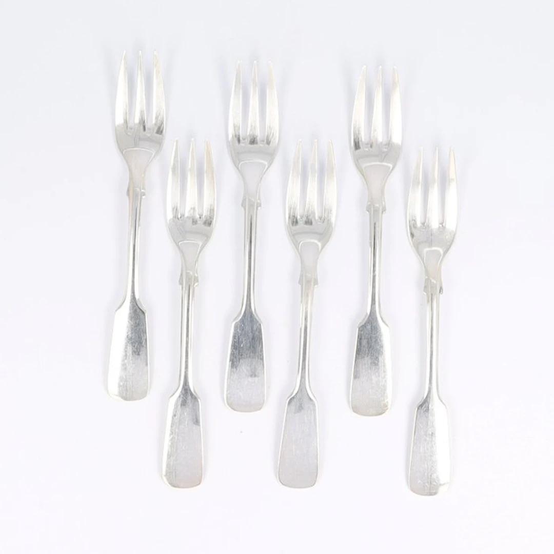 Koch & Bergfeld. Model: Spaten. - Cake fork (6) - .800 silver