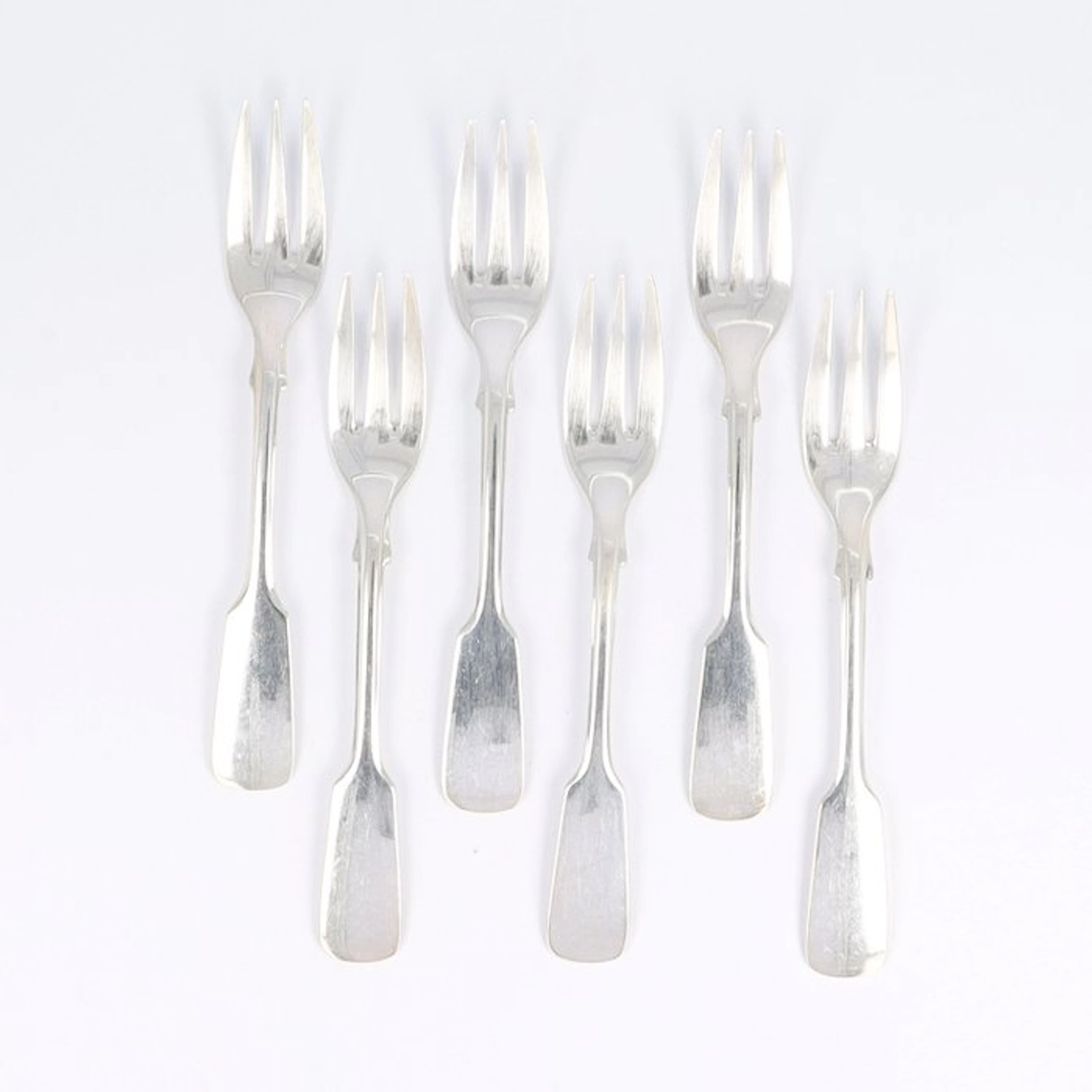 Koch & Bergfeld. Model: Spaten. - Cake fork (6) - .800 silver