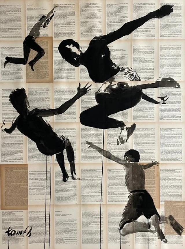 TOMEH 1988 - “Jumpers” – XXL Original Painting – Ink...