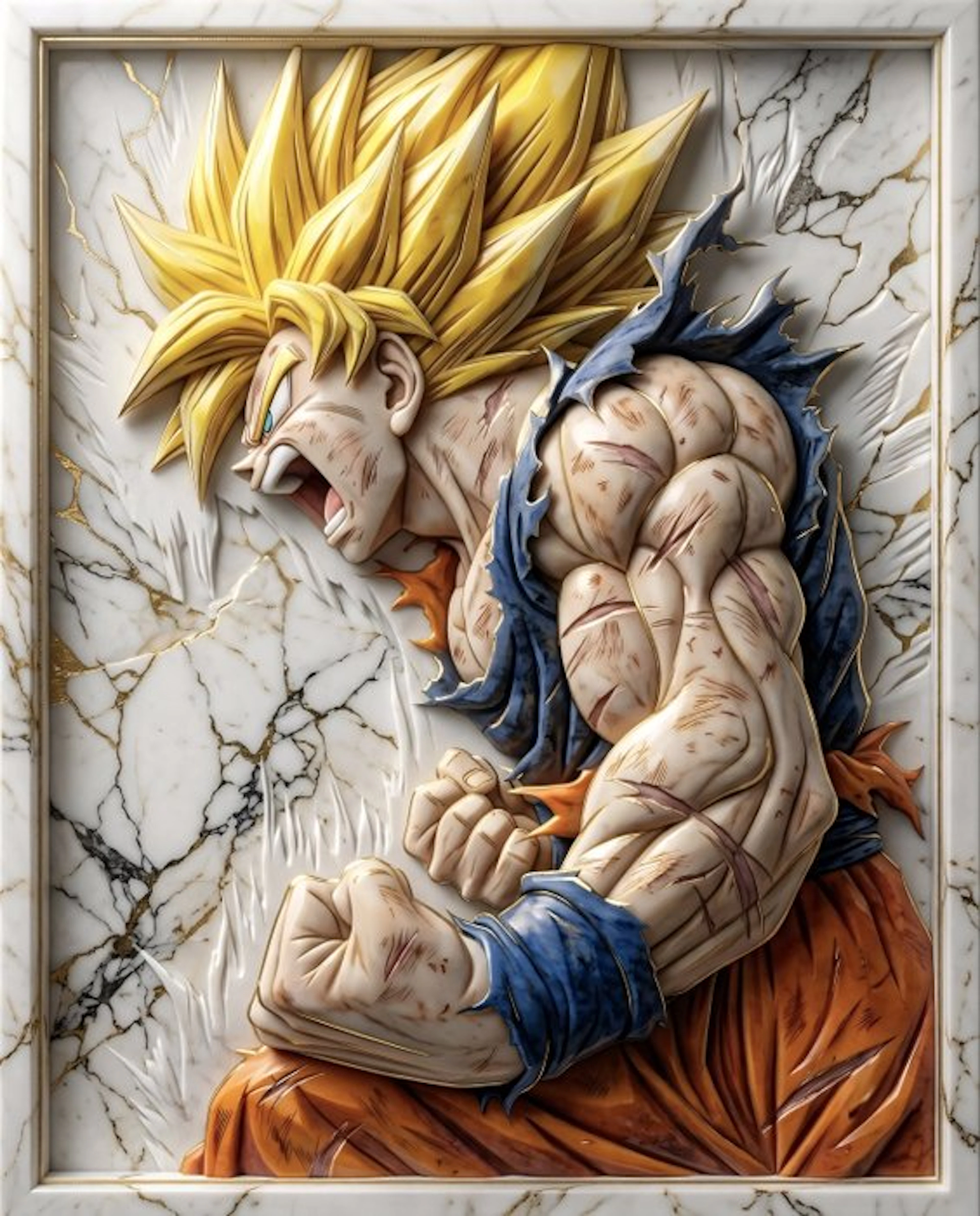 Makayhos - [Canvas] Son Goku SSJ – Legendary Kintsugi Awakening