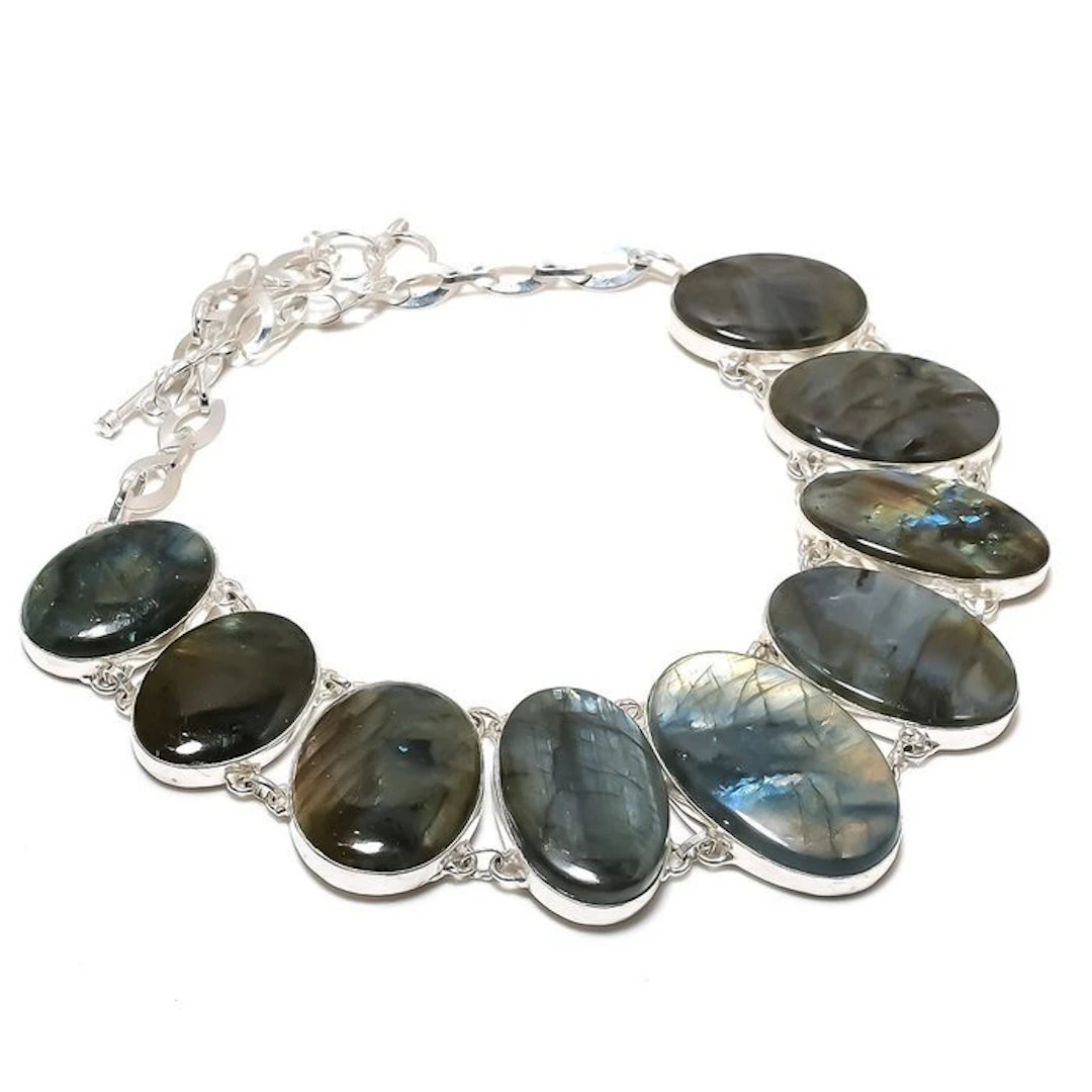 Metal - Necklace - Labradorite Vintage Necklace