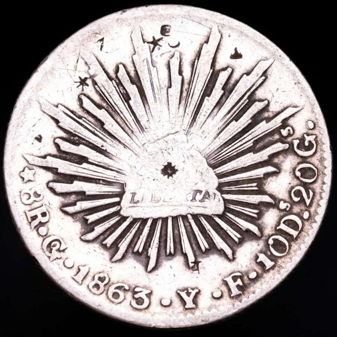 Mexico. 8 Reales Guanajuato mint, 1863 Y.F (No reserve price)